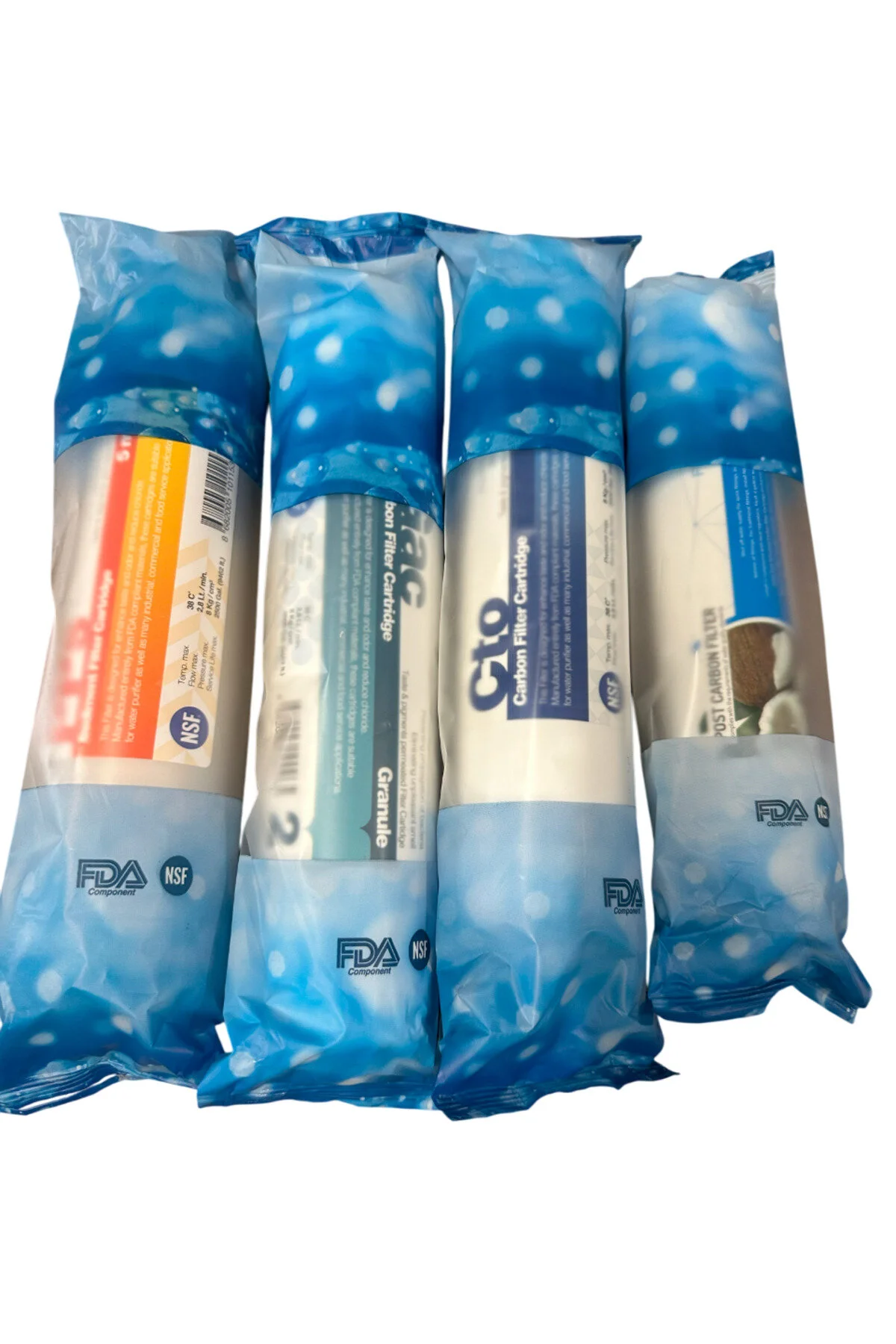 لوازم جانبی تصفیه کننده آب کیس بسته VELA AQUATURK REVERSE OSMOSIS DOMESTIC PURIFICATION ست فیلتر 4 تکه اصلی دارای گواهینامه NSF Aquatürk