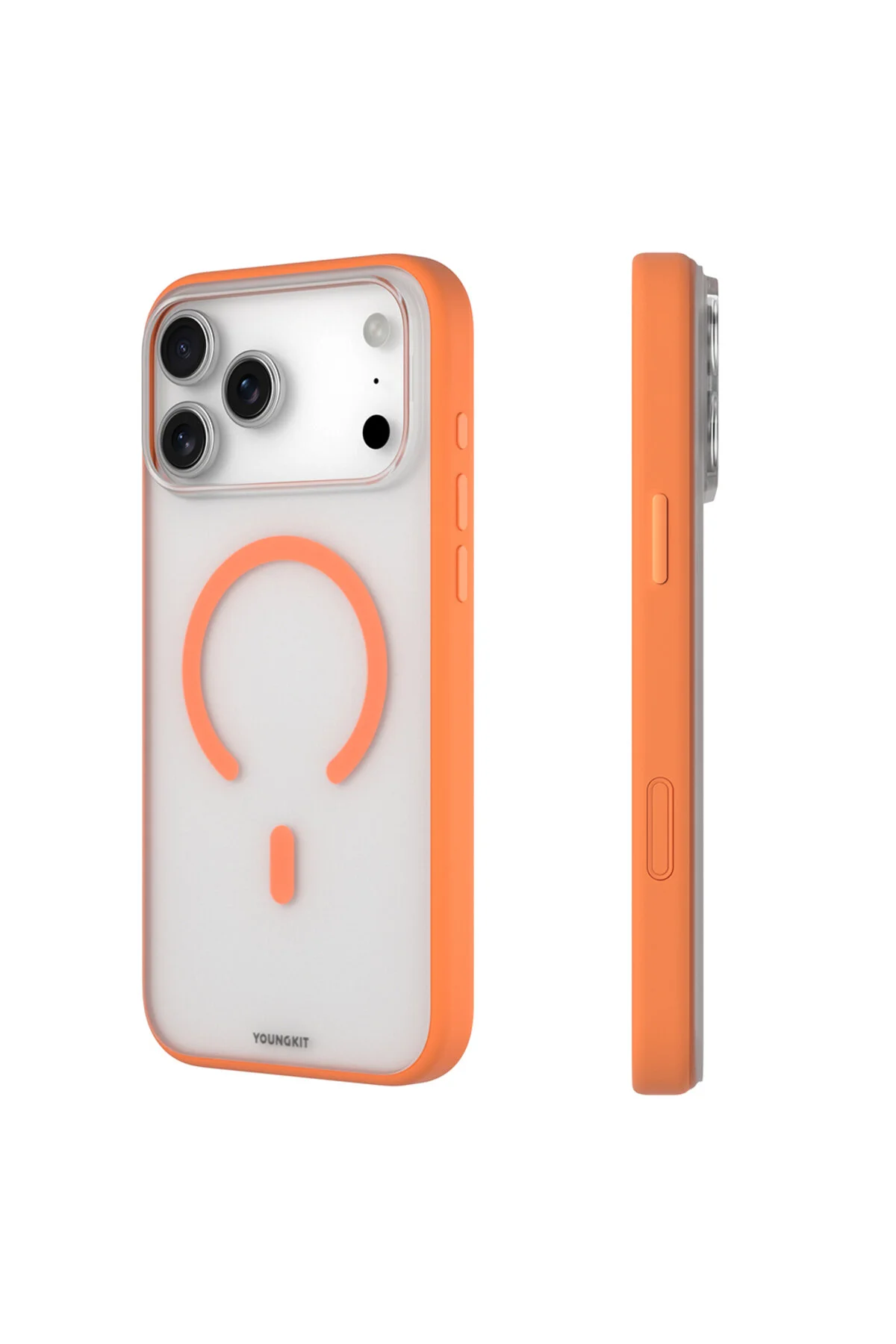 کاور و قاب سری CLEAR CASE سازگار با آیفون 17 پرو ویژگی شارژ M SAFE نارنجی Youngkit