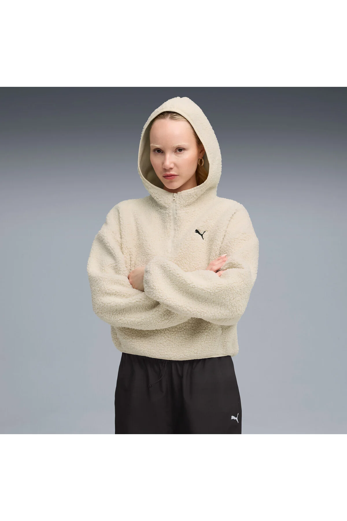 سویشرت ESS FLEECE FL هودی کرم زنانه پوما Puma