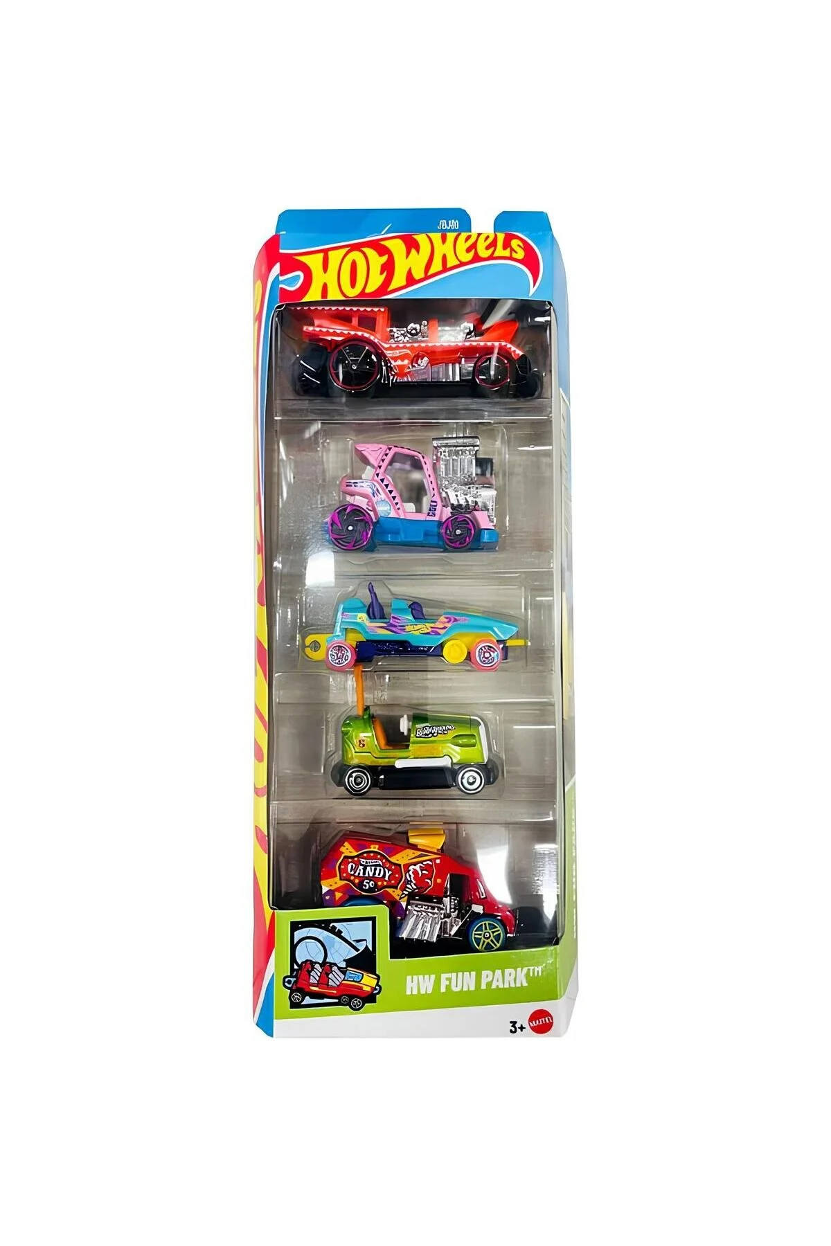 اسباب بازی های فیگور دیگر مجموعه پنج ماشین HW FUN PARK JBJ88 از ترکیه HOT WHEELS
