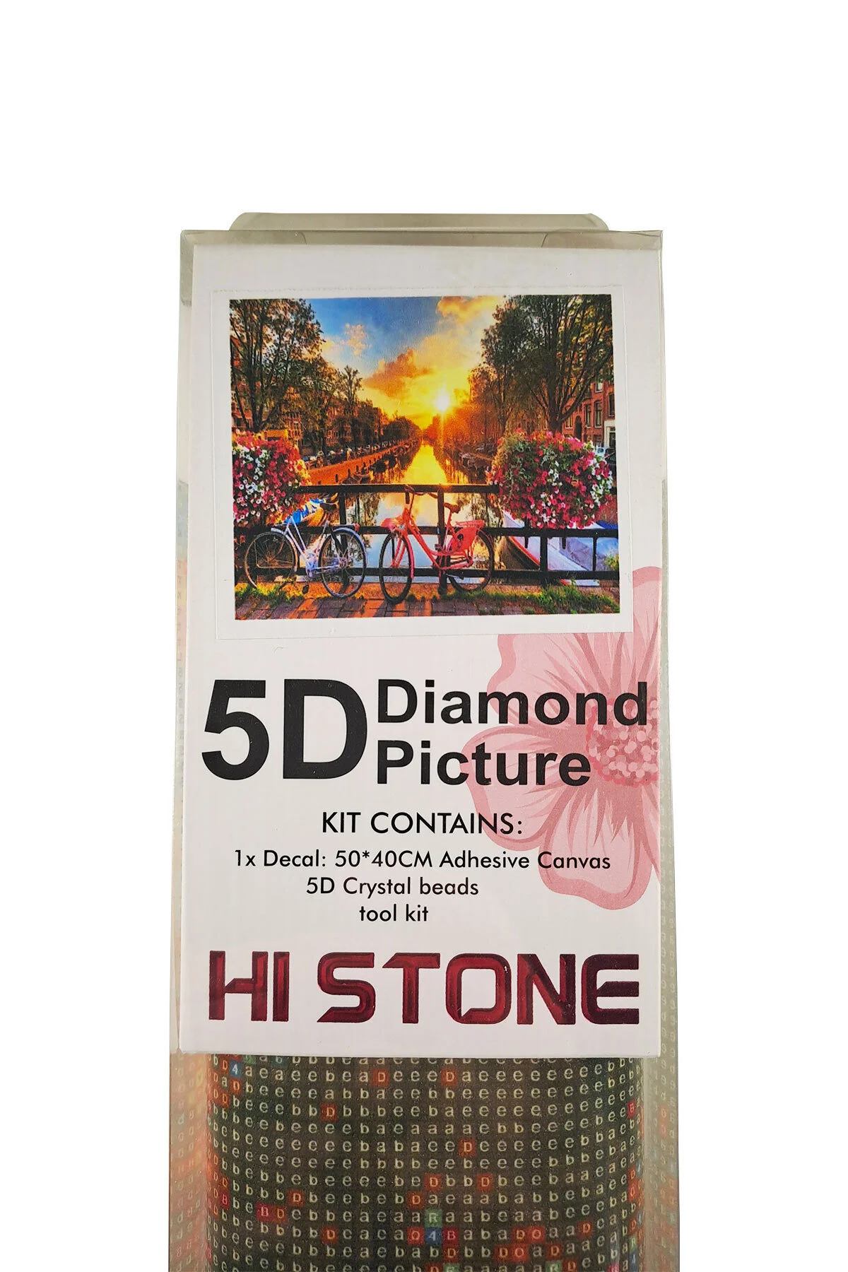پازل کیت حکاکی سنگ الماس 5 بعدی 40 در 50 سانتی متر الگوی دوچرخه آمستردام histone