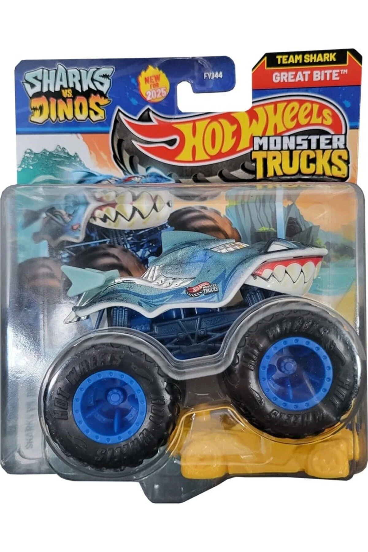 ماشین اسباب بازی MONSTER TRUCKS GREAT BITE TEAM SHARK HOT WHEELS