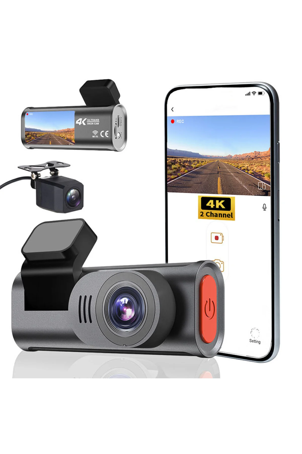دوربین داشبورد WIFI 4K HD APP نسخه شب ماشین ضبط کننده فیلم Serreha
