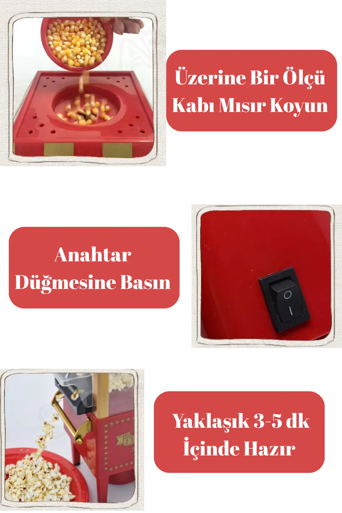 دستگاه پاپ کورن برقی مینی هوم بدون روغن بو در خانه اورجینال Uni zer