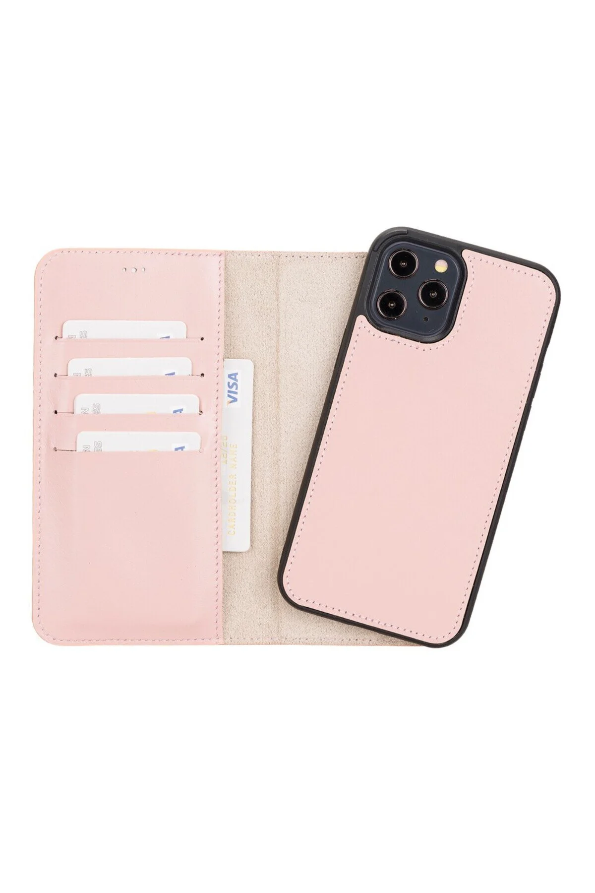 کاور و قاب کیف پول چرمی سازگار APPLE IPHONE 12 PRO MAX NU2 PINK GP IGUANA