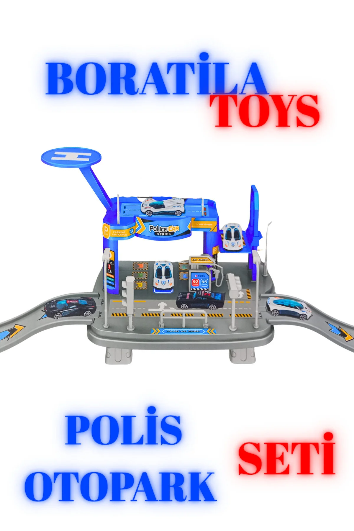ماشین اسباب بازی 1 کیت DIY پارکینگ پلیس خودرو با سیستم آسانسور. Boratila Toys