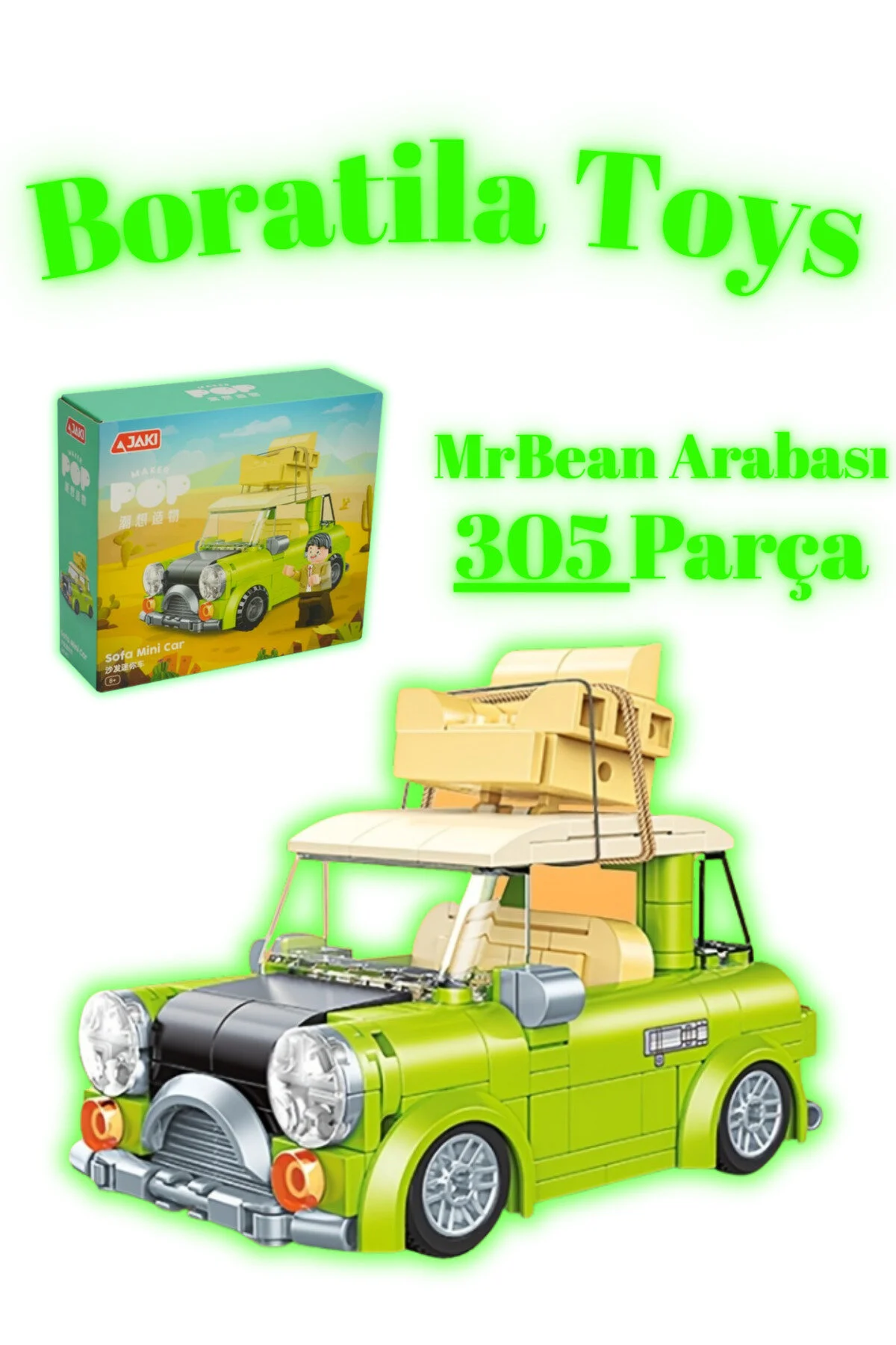 لگو و اسباب بازی های ساخت محور ماشین سبز مستر بین 305 قطعه از ترکیه Boratila Toys