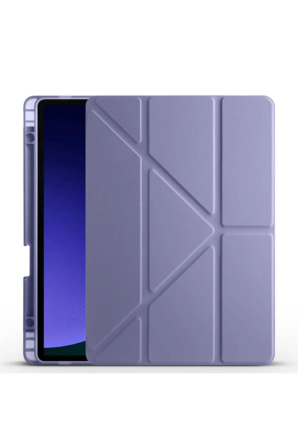 کاور تبلت قاب پایه GALAXY TAB S9 FE سازگار سه تاشو با محفظه قلم بنفش No7tech