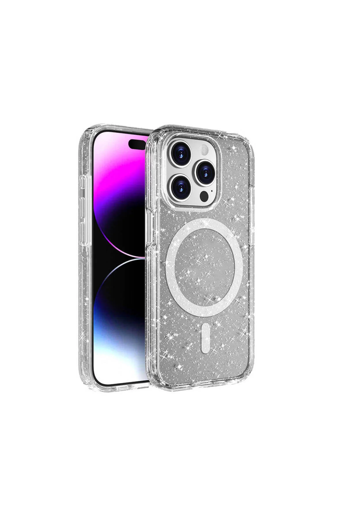 کاور و قاب IPHONE 15 PRO MAX CASE MAGSAFE CHARGING SHINING GLITTER COLOR TRANSPARENT COVER ALLSTAR CHEF Genel Markalar