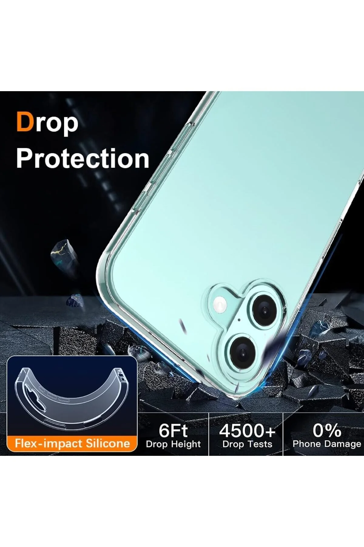 کاور و قاب سیلیکونی شفاف با محافظ دوربین سازگار آیفون 17 MMP SHOP