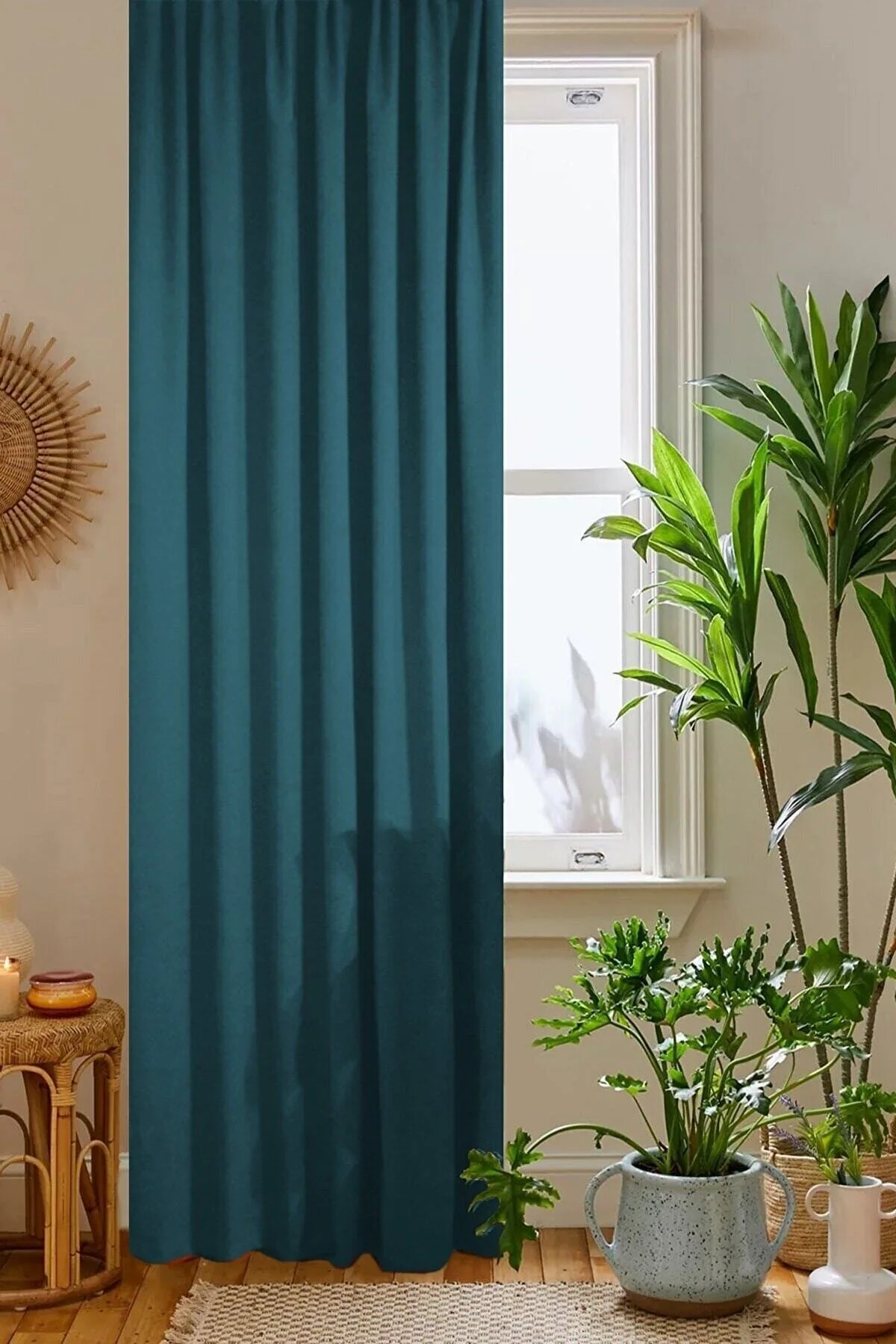 پرده ضخیم (فون) آبی لانه زنبوری مخملی باکنه ای دو بخیه مستقیم برای تکان دادن کیفیت کلاس 1  home color home