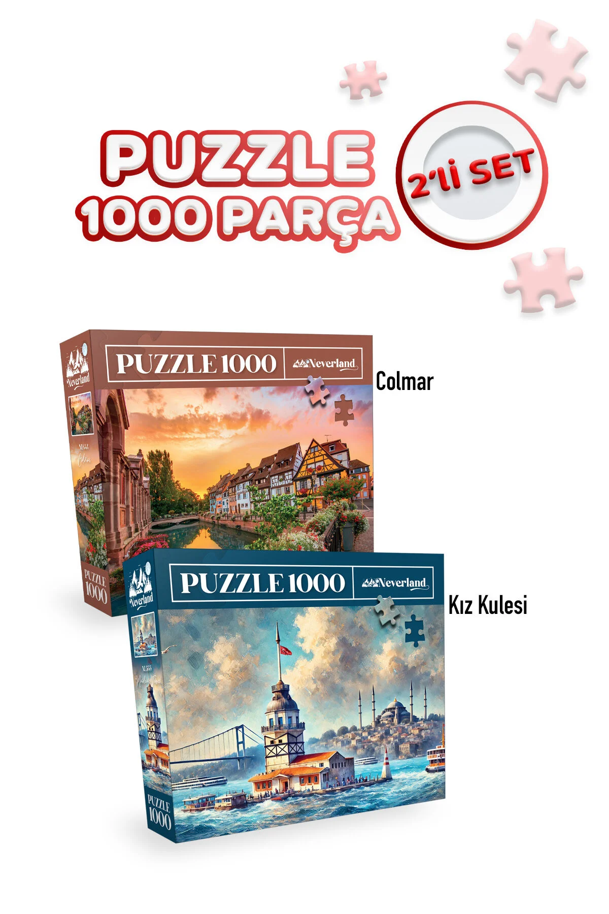 پکیج ۲ عددی پازل 1000 تکه – Colmar و Kız Kulesi Neverland