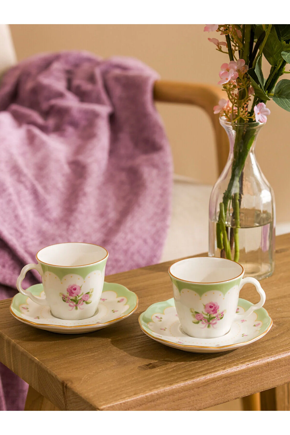 فنجان قهوه مجموعه پرسلن طرح دار خانه LCW LC Waikiki