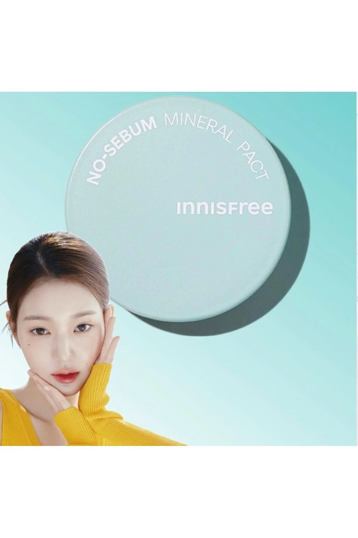 شامپوی خشک INNISFREE NO SEBUM MINERAL PACT شامپو کنترل روغن صورت فیل پرنده Innisfree