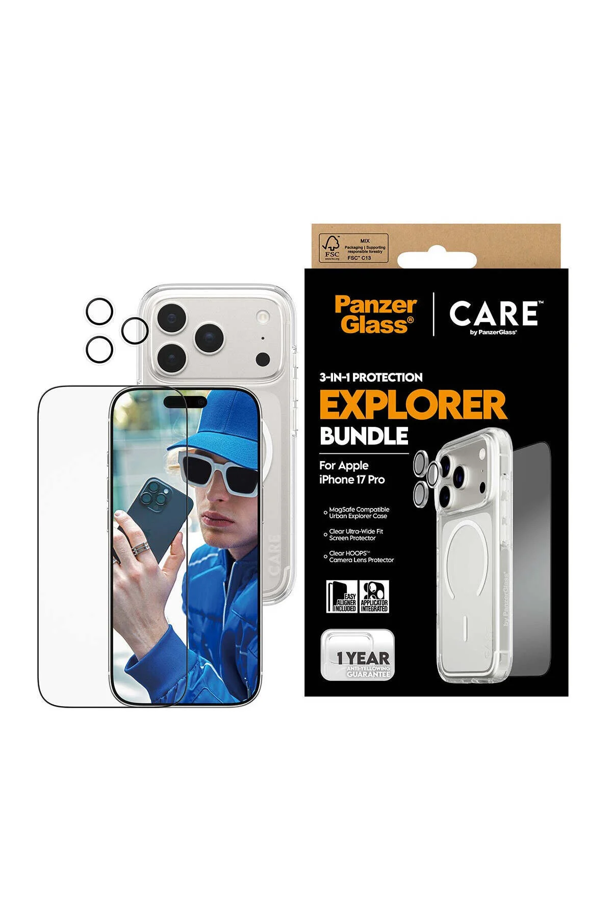 کاور و قاب PANZERGLASS® | BY 3 IN 1 FLAGSHIP EXPLORER BUNDLE IPHONE 17 PRO PanzerGlass