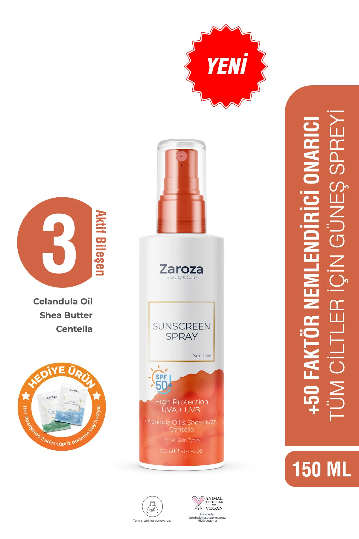 کرم ضد آفتاب بدن CENTELLA 50 فاکتور محافظت بالا و صورت لوسیون اثر مرطوب کننده ترمیم ZAROZA