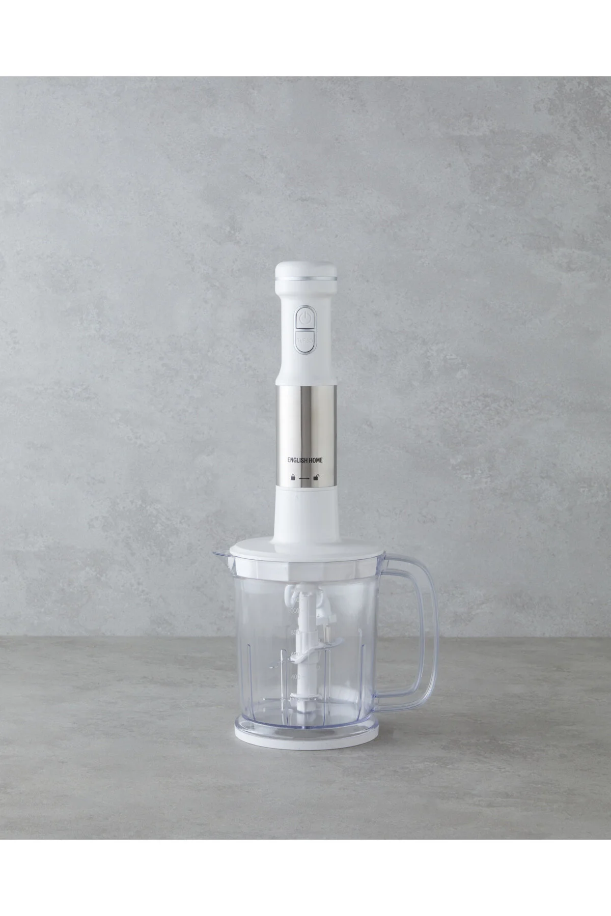 ست مخلوط کن MBS 3010 4 مینی با چاقو 1500W سفید کروم English Home
