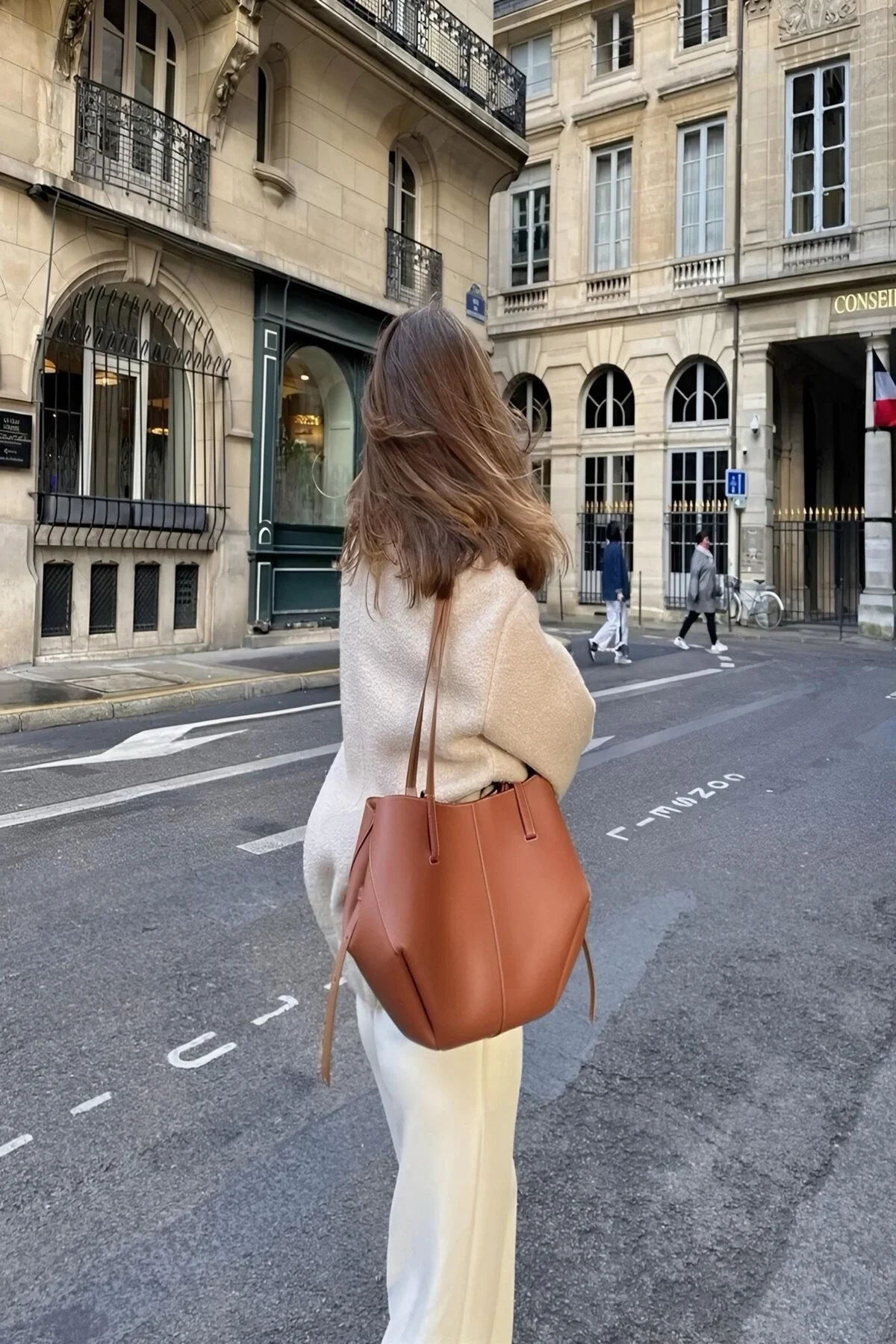 کیف شانه ای زنانه سایم بزرگ پینترست قهوه سایز Çantacımstore