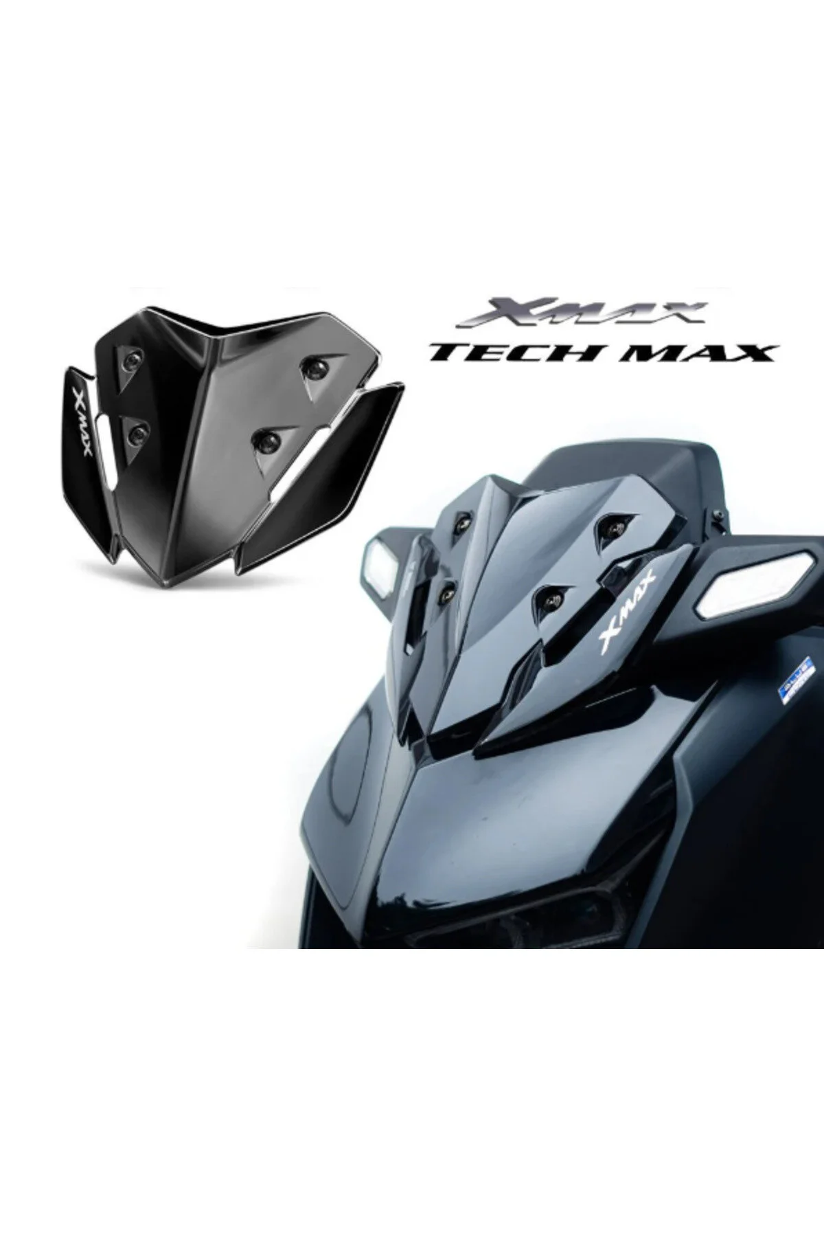 ست بدنه موتورسیکلت شیشه اسپرت مشکی T MOTO XMAX TECHMAX 2024 2025 Yamaha