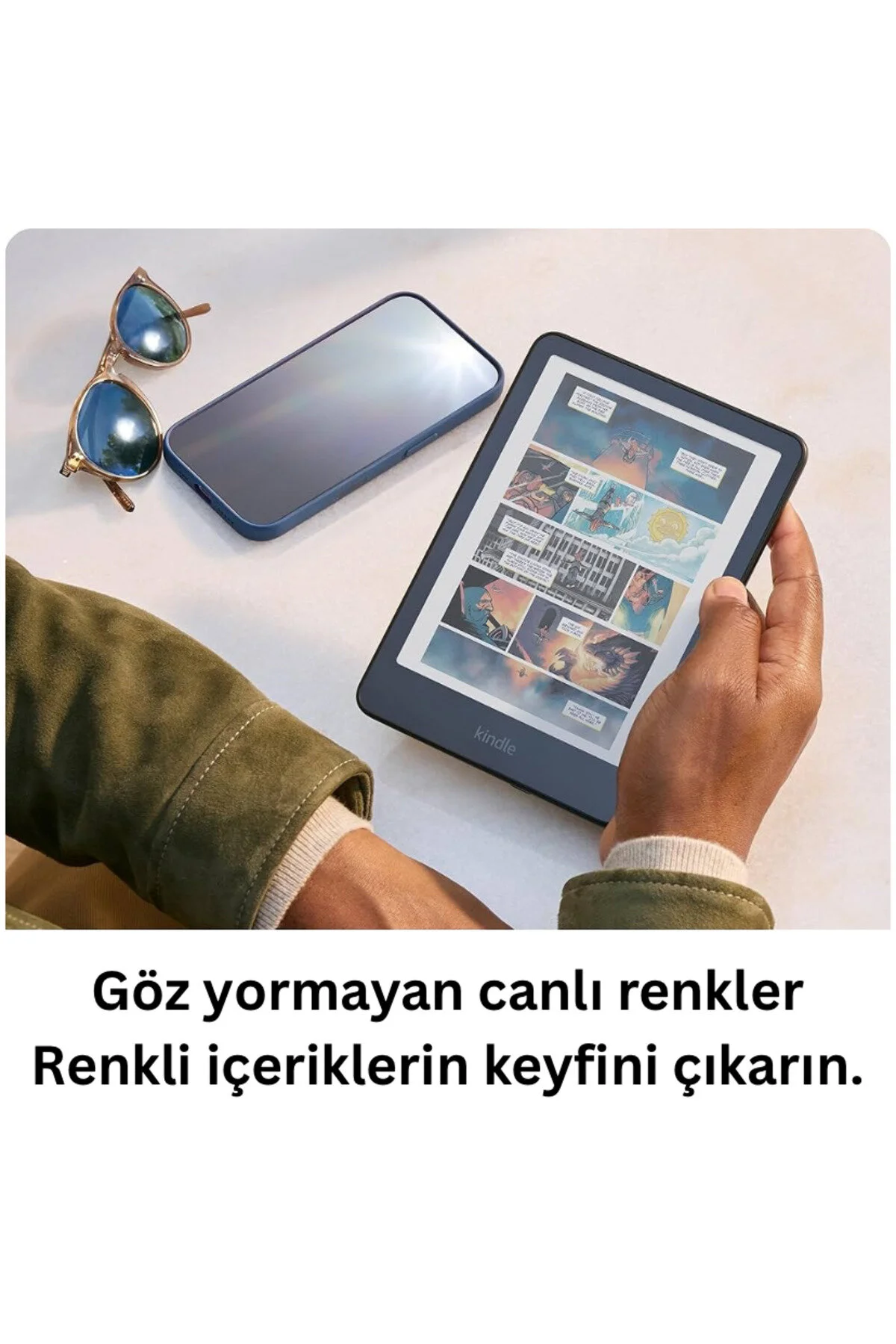 دستگاه کتاب خوان الکترونیکی KINDLE COLORSOFT SIGNATURE 2025 32 گیگابایت صفحه نمایش رنگی و نور گرم قابل تنظیم مشکی متالیک Amazon