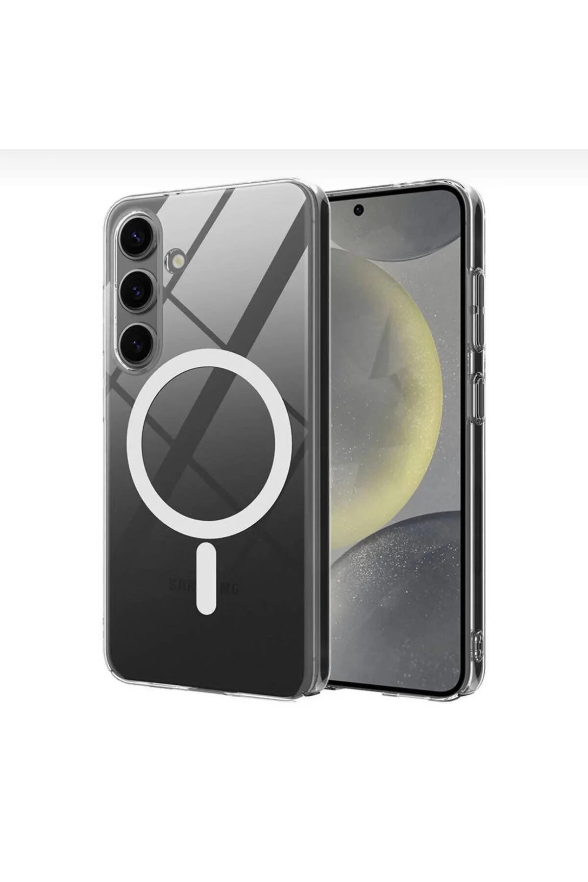 کاور و قاب غیر زرد سازگار GALAXY S25 FE با دوربین رنگ پوشش میکا پشتیبانی از شارژ MAGSAFE SOLİD CASE
