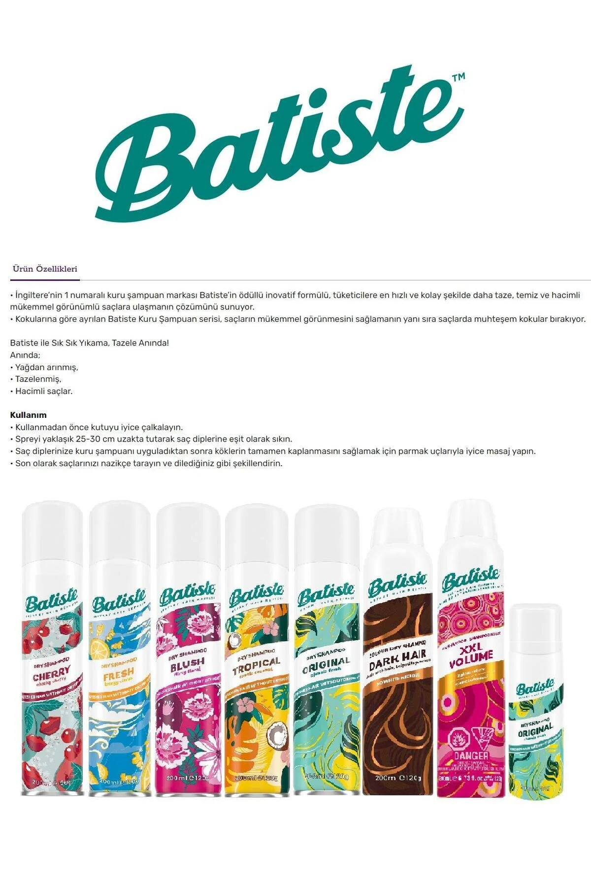 شامپوی خشک Blush با حجم 200 میلی لیتر مناسب برای مراقبت از مو باتیست Batiste