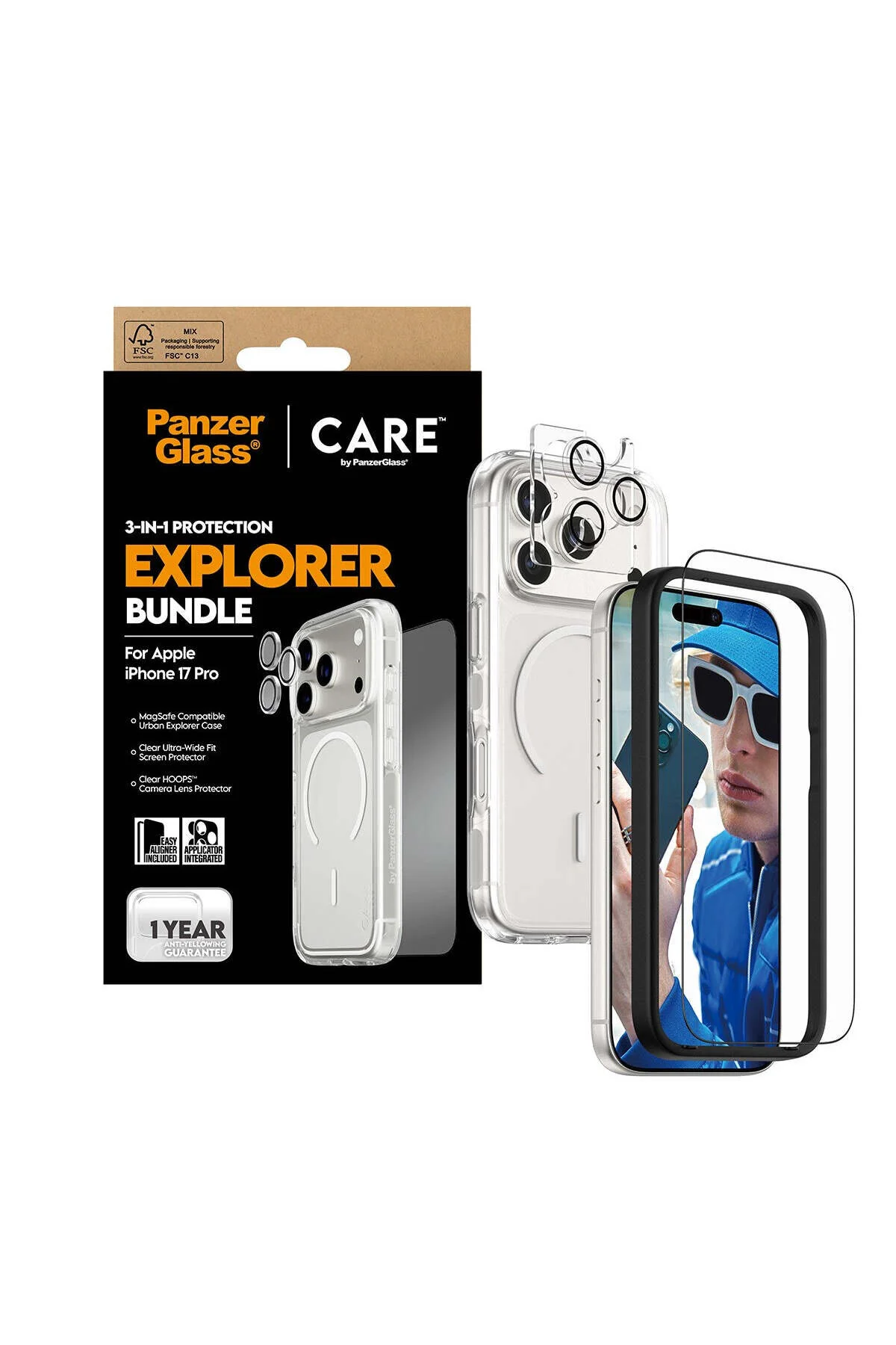 کاور و قاب PANZERGLASS® | BY 3 IN 1 FLAGSHIP EXPLORER BUNDLE IPHONE 17 PRO PanzerGlass