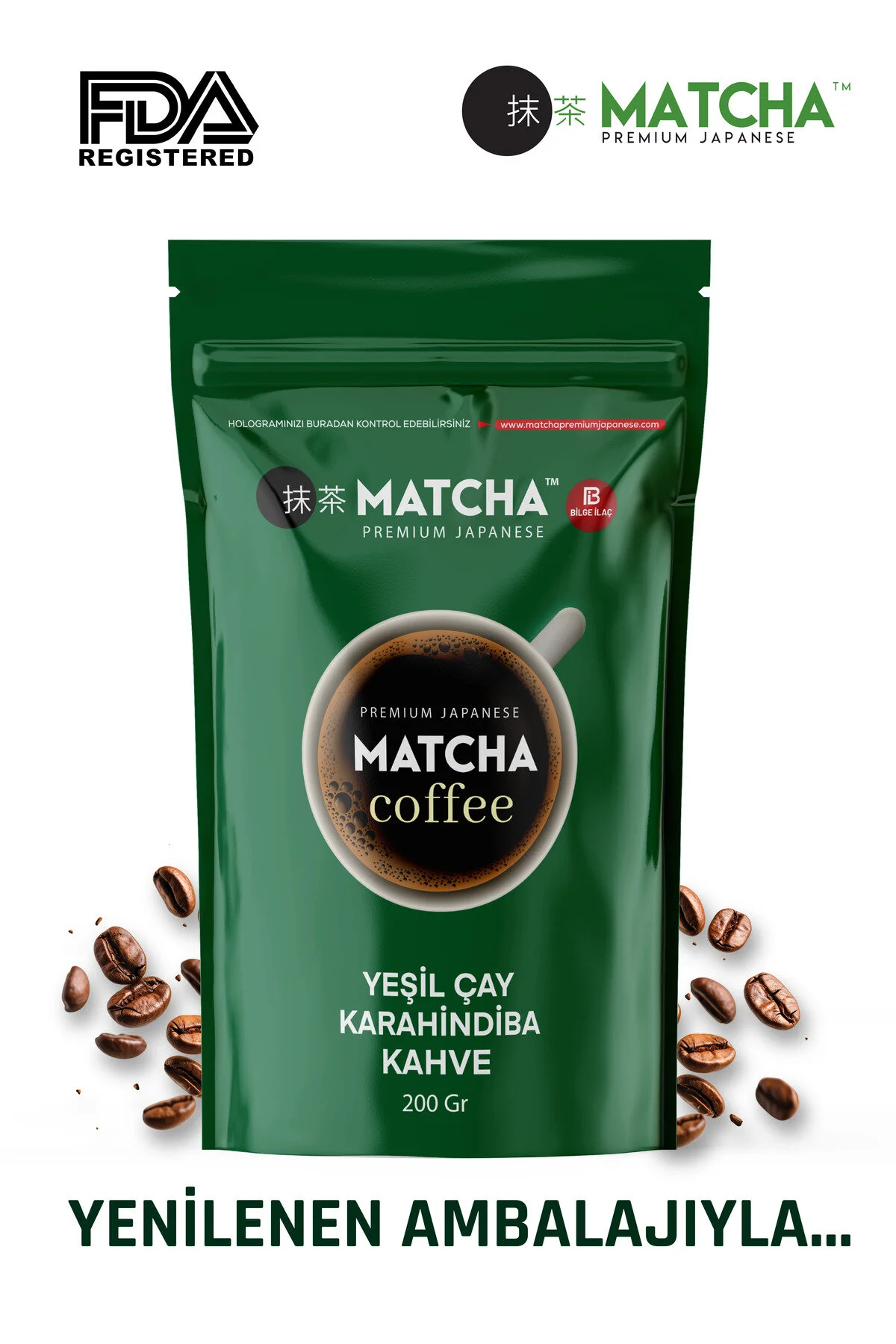 قهوه فوری چای سبز و حاوی قاصدک Bilge İlaç Matcha Premium Japanese