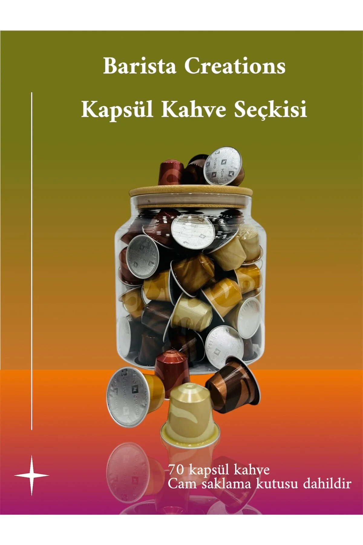 کپسول قهوه BARISTA CREATIONS SERIES 7 BOXES 70 + هدیه جعبه ذخیره سازی شیشه ای Nespresso