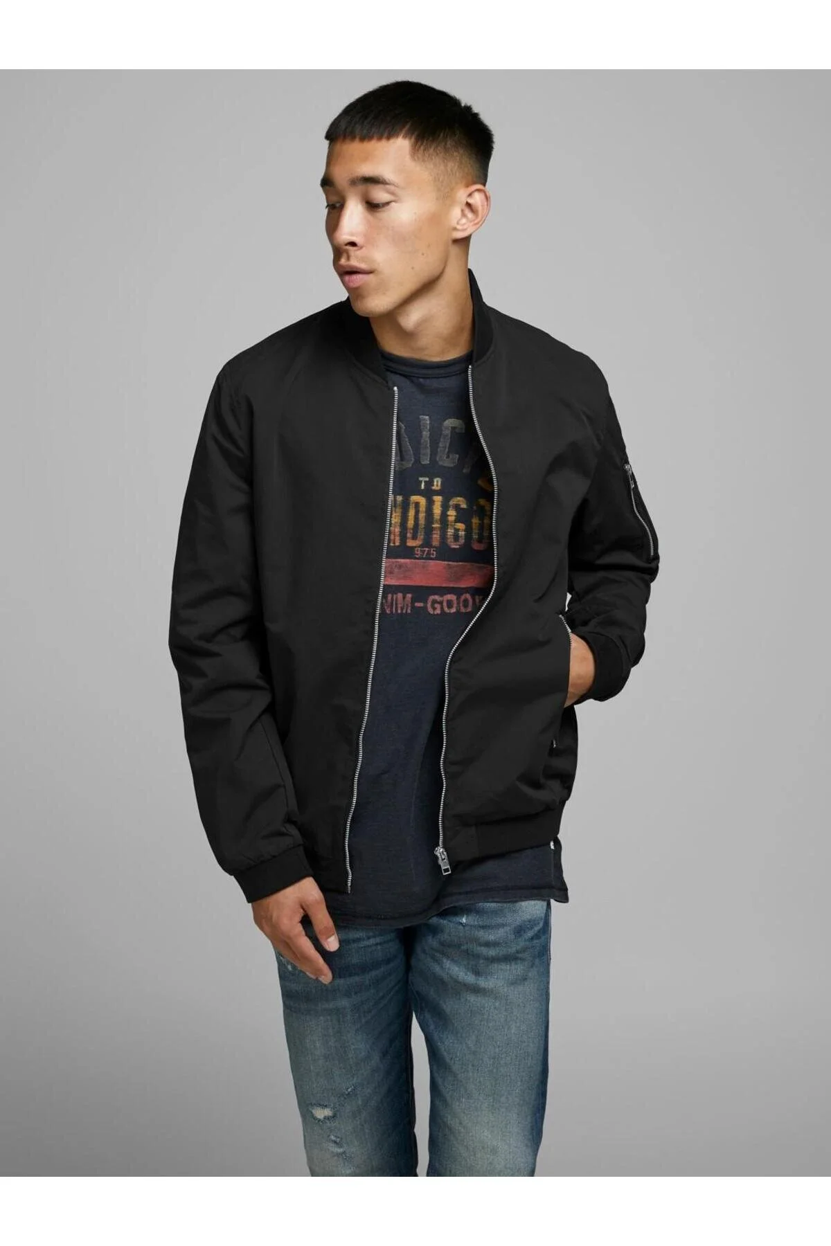 کت مشکی مردانه کاپشن جک اند جونز Jack Jones برند دانمارک Jack & Jones