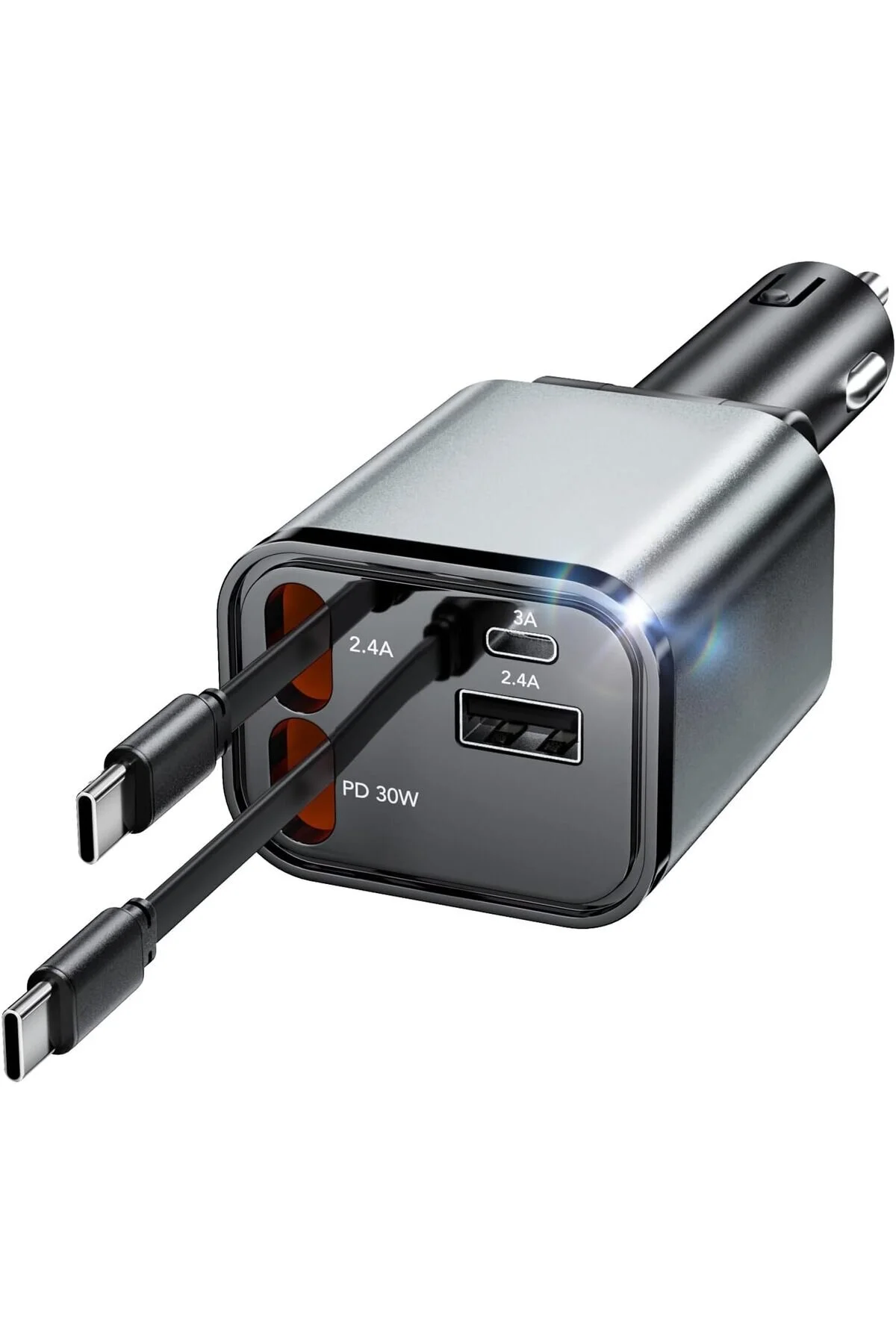 شارژر خودرو پشتیبانی از شارژ سریع 69 واتی ماشین جمع شونده 4 در 1 نگهدارنده فندکی USB C قابل چرخش 180 درجه کیپ‌جی‌اس‌ام Kipgsm