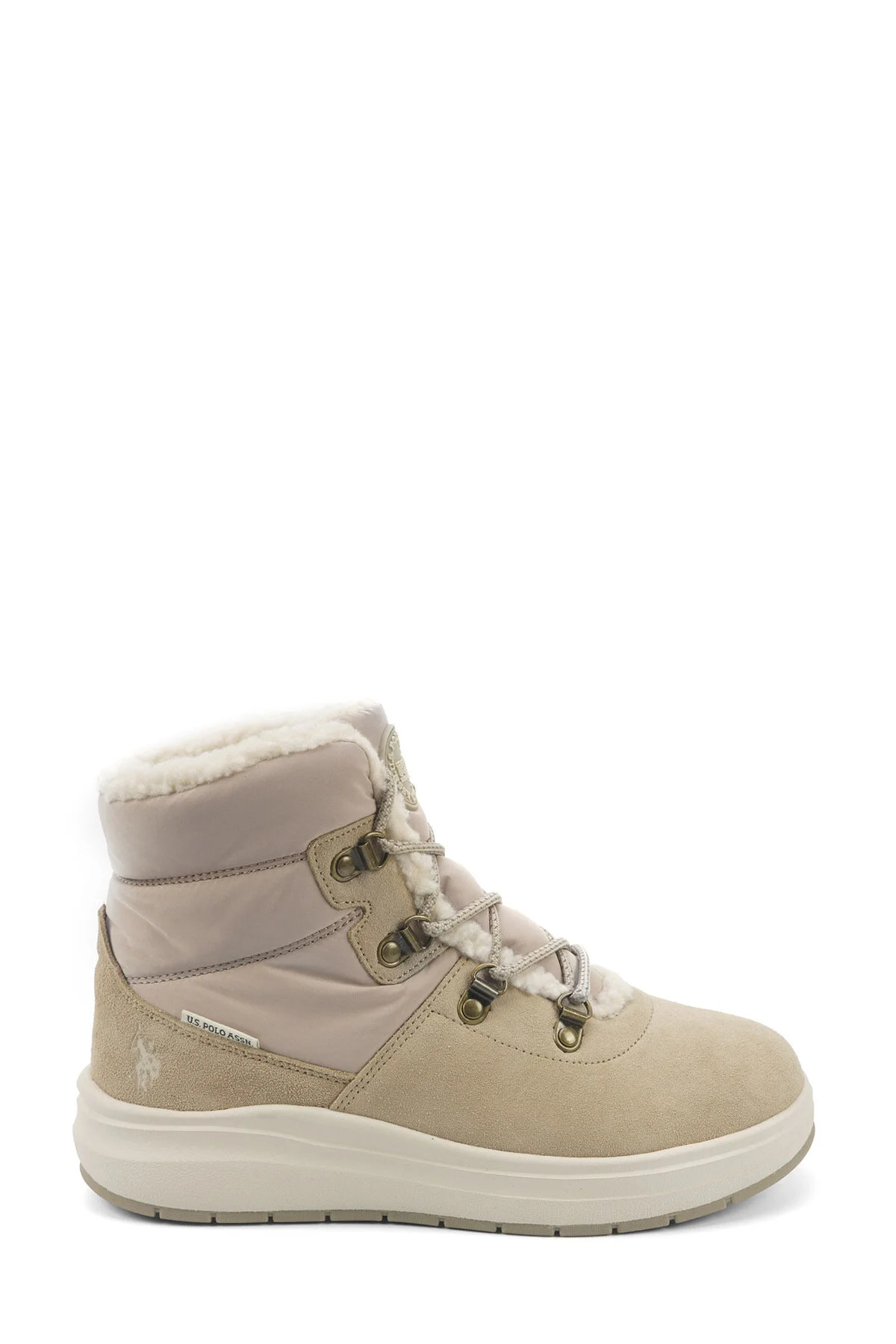 اسنیکر چکمه کفش ورزشی زنانه بژ MOMO 5PR اورجینال U.S. Polo Assn.