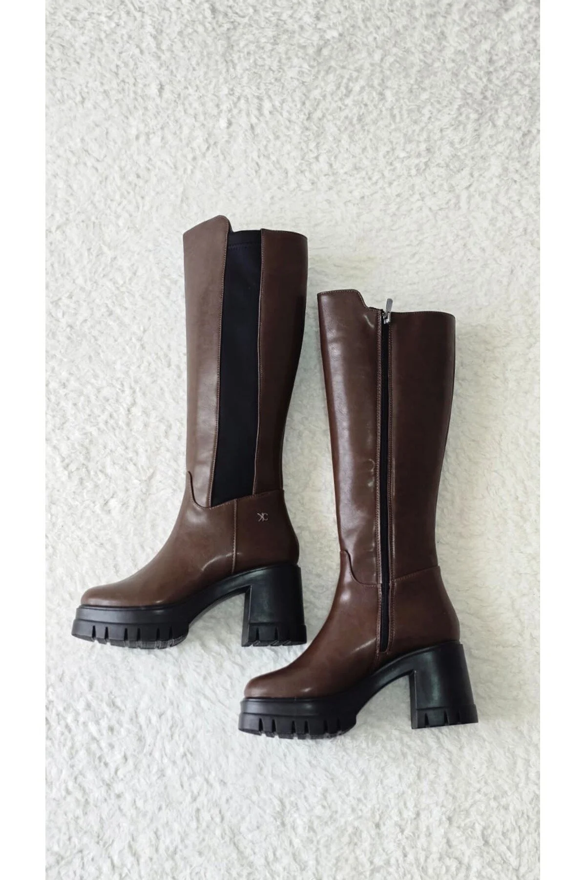 چکمه های پاشنه ضخیم الاستیک زنانه ملینتا Melinta Shoes