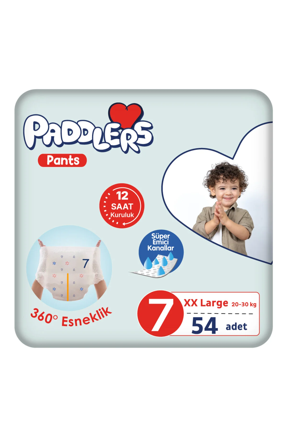 پوشک بچه BEBEK BEZI 7 NUMARA XX LARGE 54 ADET 20 30 KG EKSTRA PAKETI اورجینال Paddlers