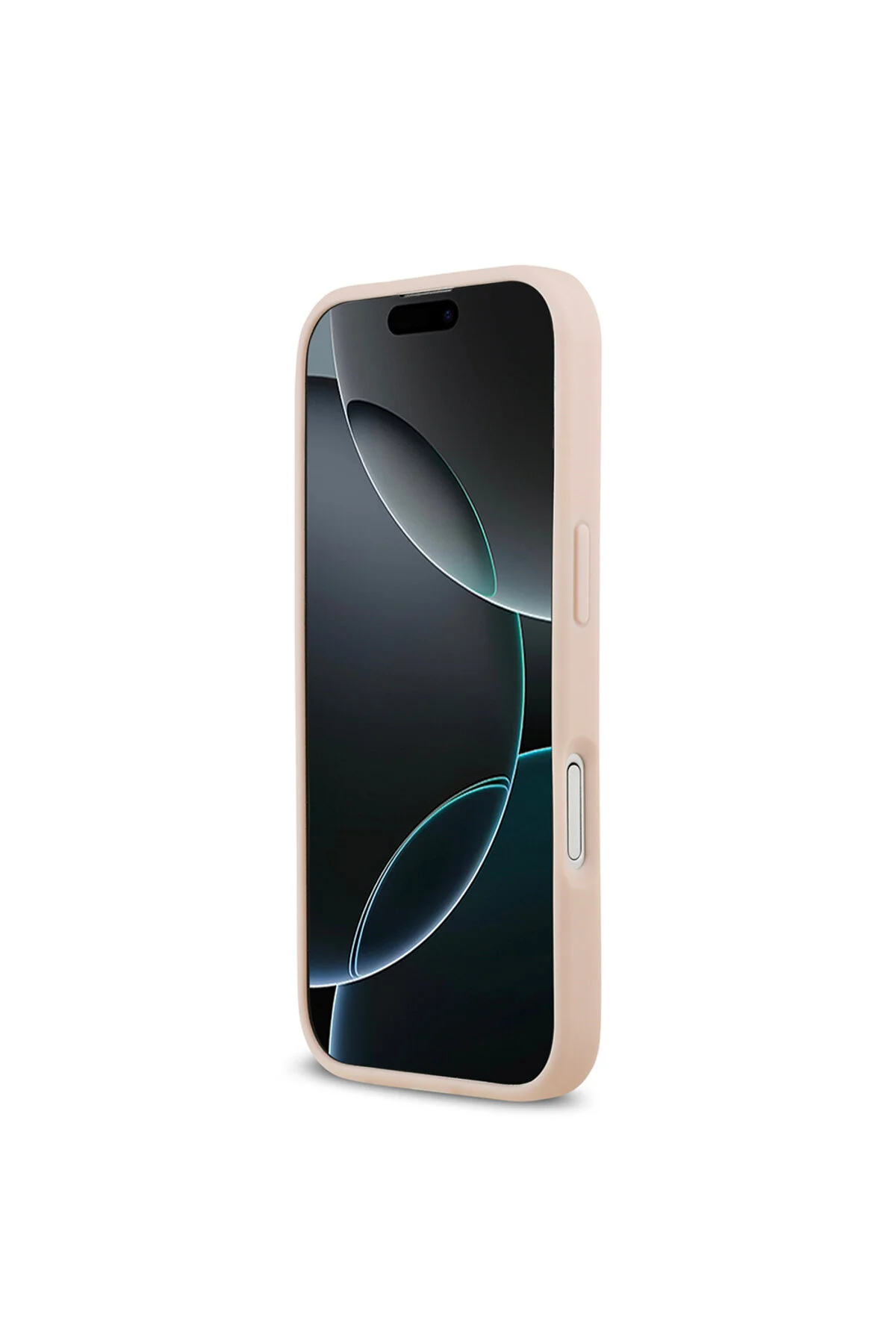 کاور و قاب سازگار با IPHONE 17 دارای مجوز M SAFE طرح فلزی گل دانه دار جلد لوگوی متنی رنگ صورتی اورجینال Guess