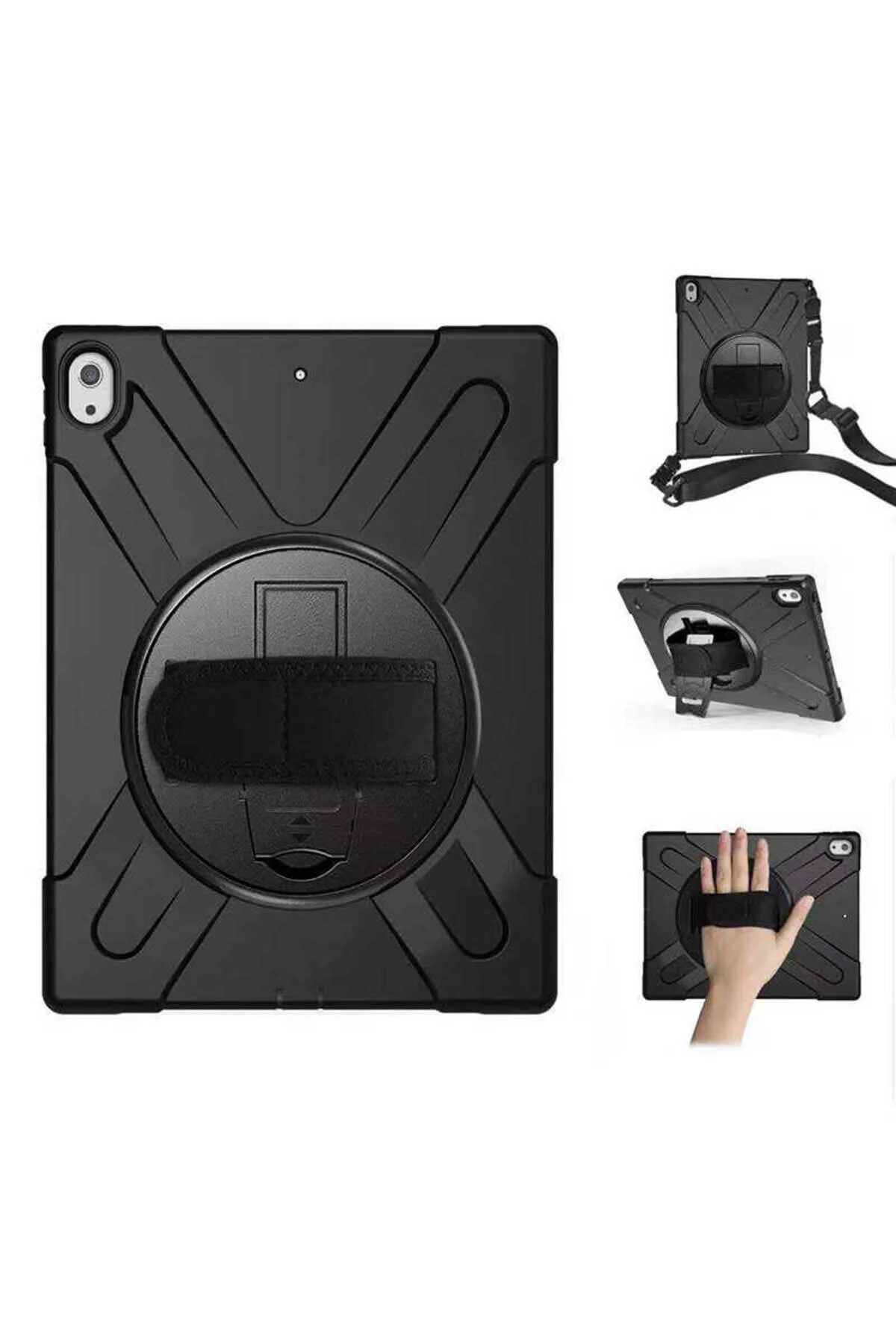 کاور تبلت IPAD PRO 12.9 نسل سوم سازگار با DEFENDER SILICONE مشکی side eye