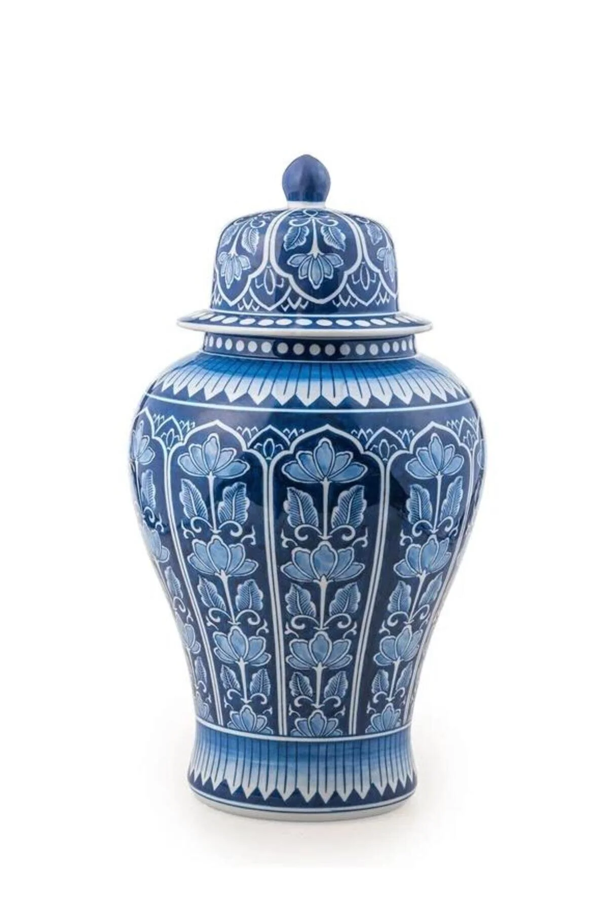 اشیاء دکوراتیو و مجسمه مکعب با درب تزئینی سرمه‌ای آبی 26X26X47 CM KUP0090 The Mia