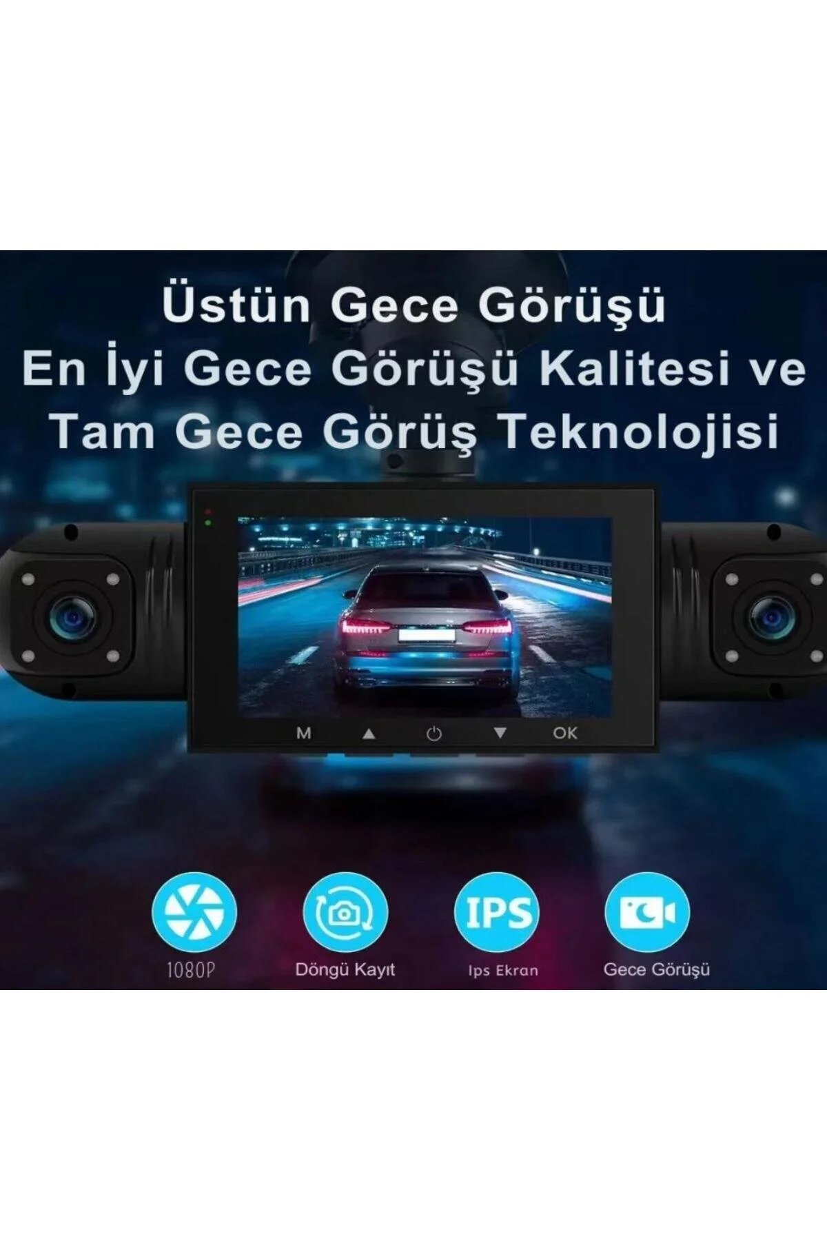 دوربین داشبورد 4 داخل خودرو 1080P صفحه نمایش LCD 360 درجه دید در شب سنسور پارک عقب ROCKALPHA