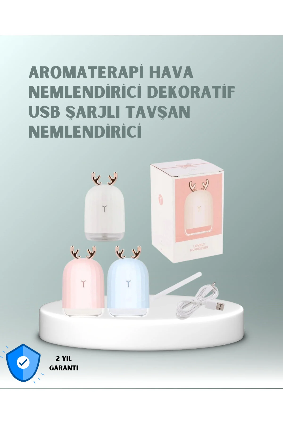 دستگاه بخور مرطوب کننده هوا التراسونیک و نور شب 200 میلی لیتری RABBIT EAR FrereConception