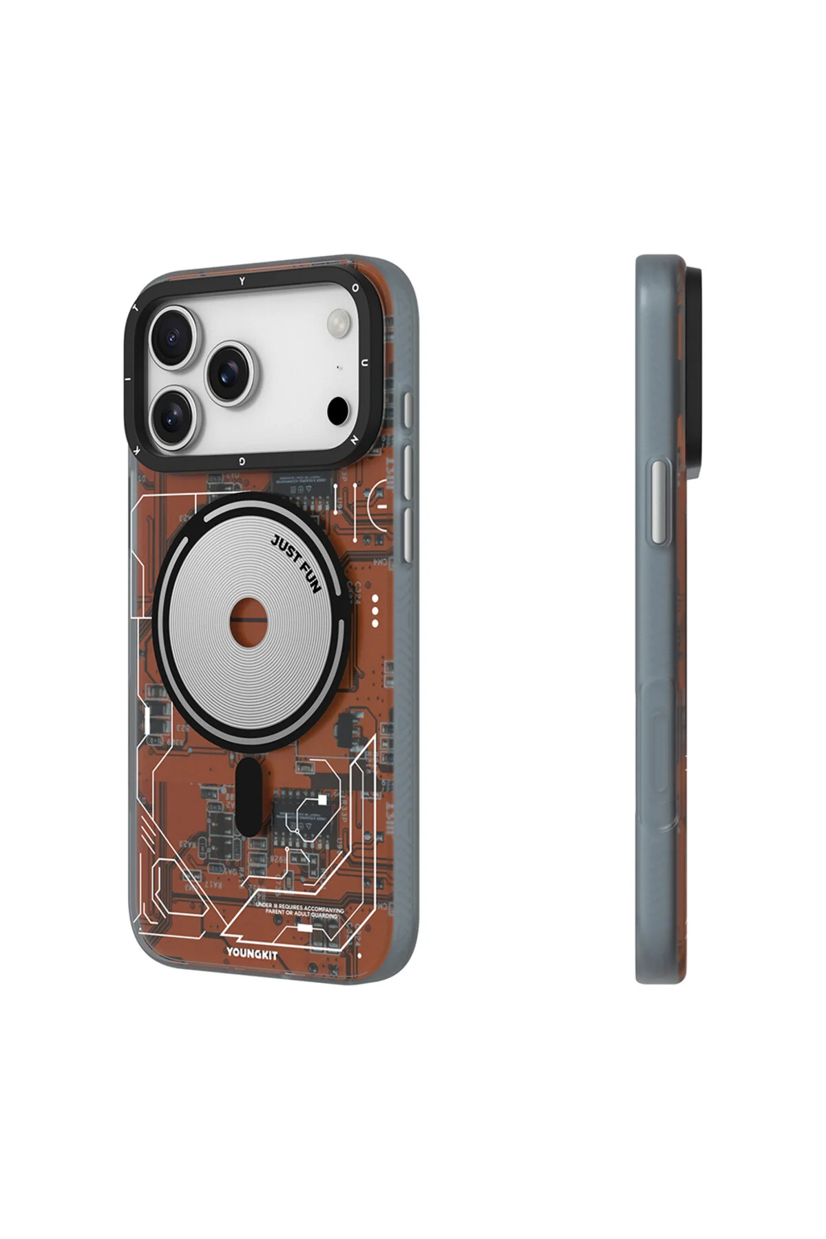 کاور و قاب روکش فناوری سری M DISTANCE IPHONE 17 PRO MAX CASE با دکمه کنترل دوربین نارنجی Youngkit