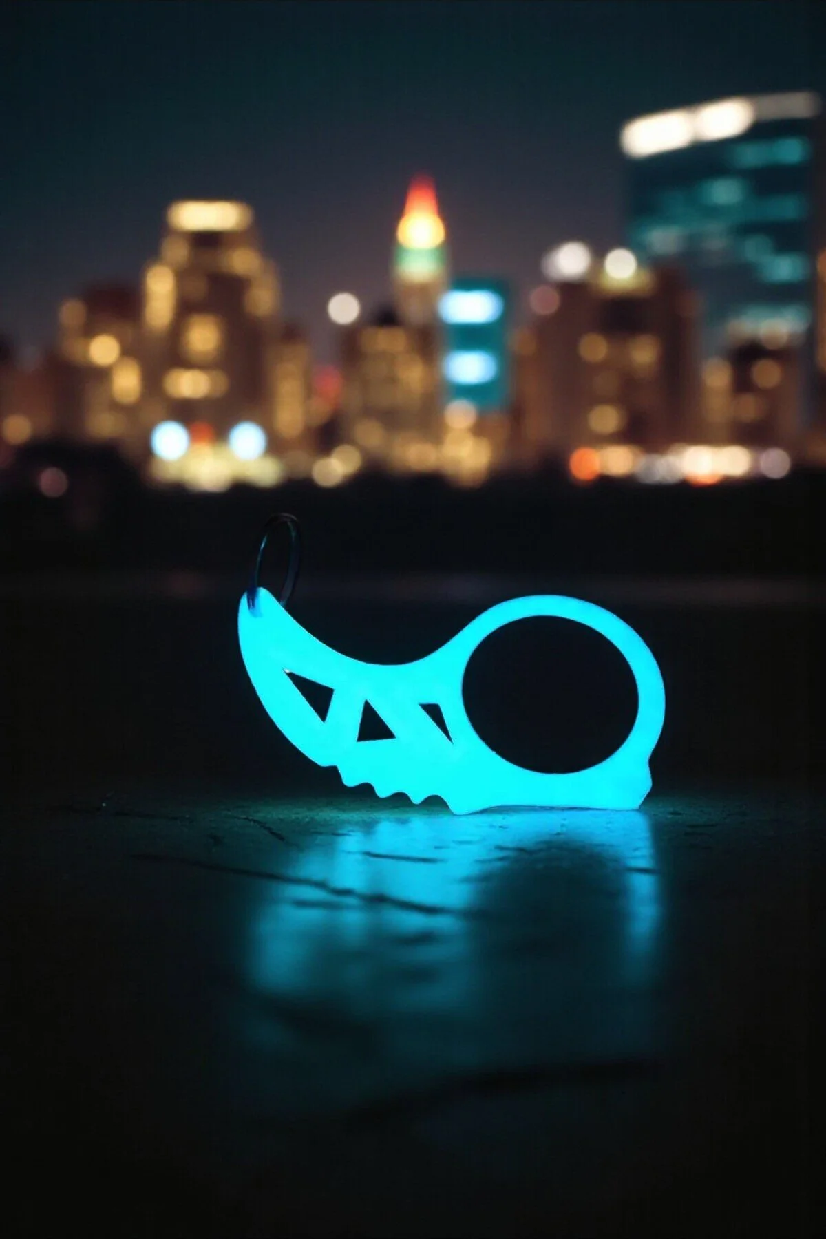 جلیقه کلید V1 PREMIUM NEON BLUE KEYRAMBIT | جاکلیدی بلبرینگ فلزی 6804 سایز بزرگ – فسفری ALFA3D