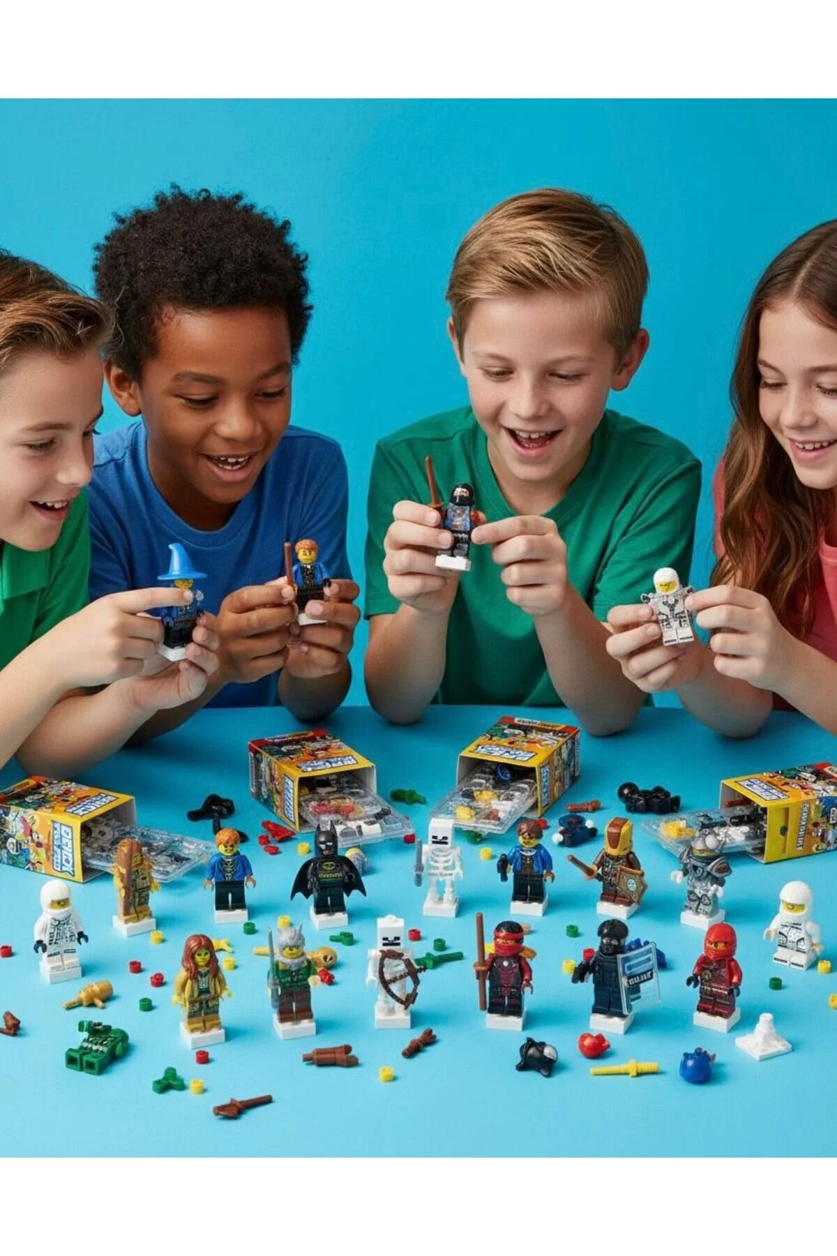 اسباب بازی های فیگور شخصیت 2 مدل سورپرایز آجری با لوازم جانبی 76 مختلف 10 سانتی متر. MINECRAFT SPIDERMAN Brother Toys