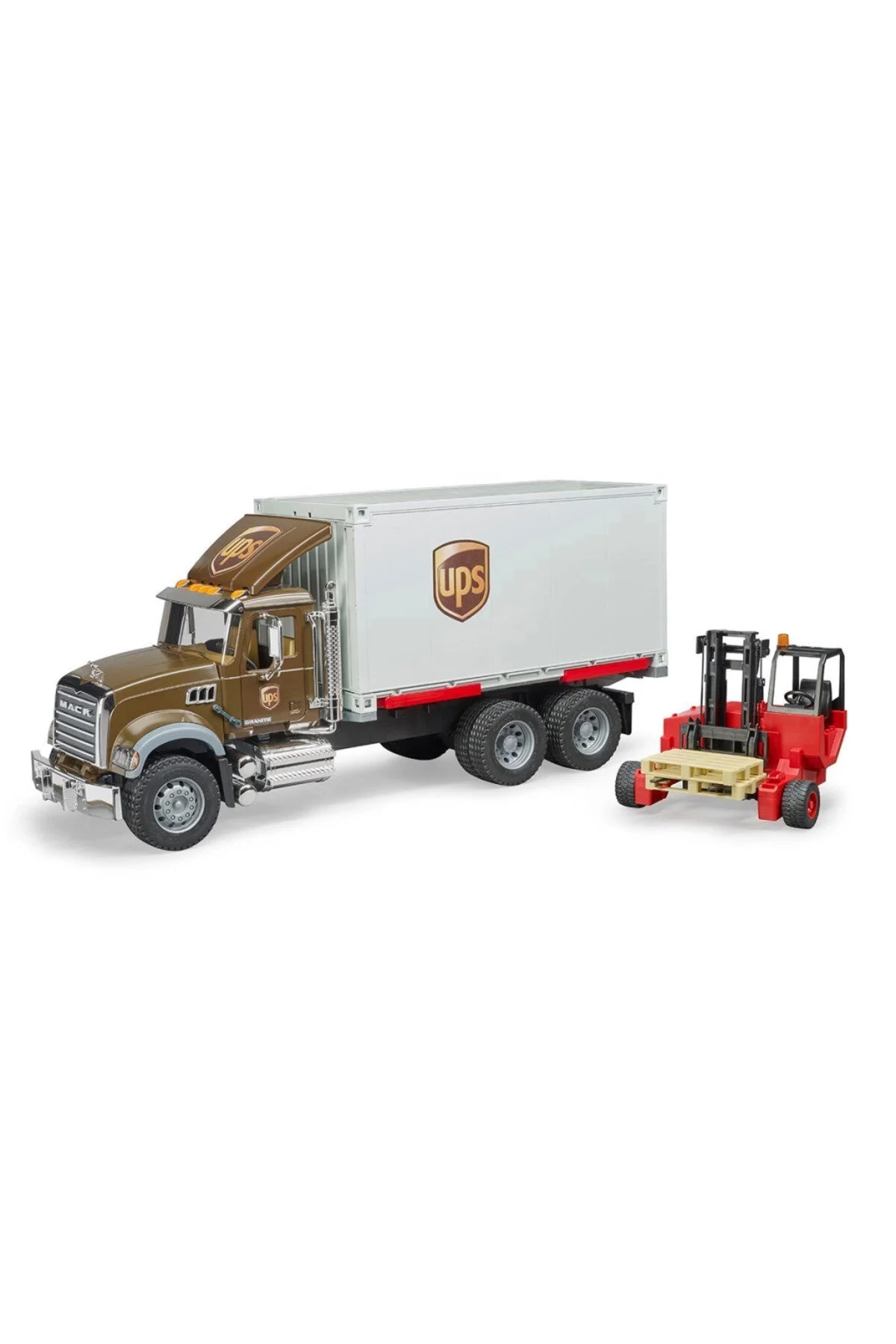 مدل خودرو کامیون باری BRUDER MACK GRANITE UPS BR02828 اورجینال berenelektronik