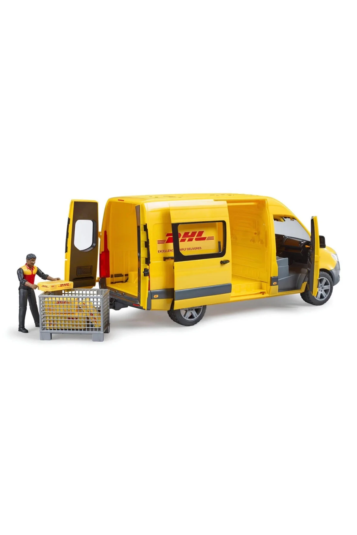 مدل خودرو BRUDER MB SPRINTER DHL TRUCK + DRIVER BR02671 اورجینال NW NessiWorld