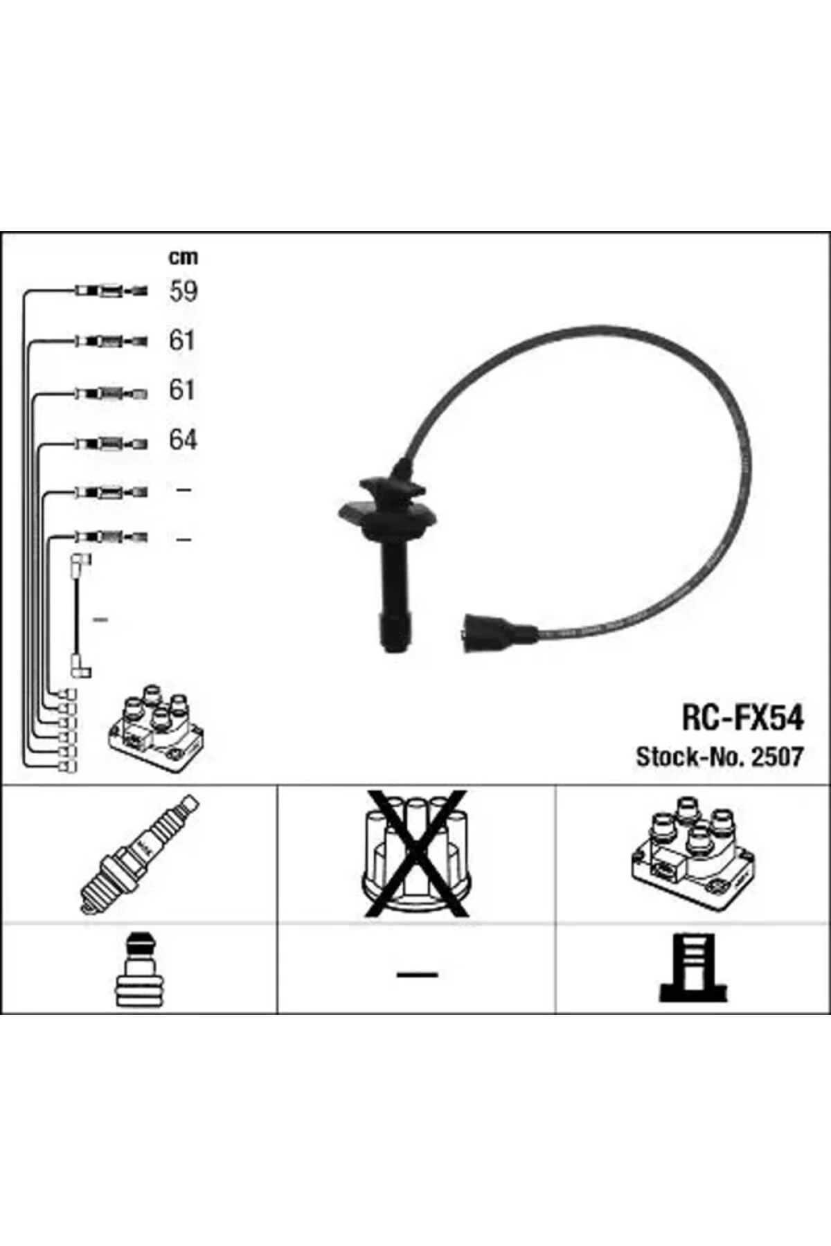وایر شمع سیم 2507 RCFX54 22451AA120 22451AA580 22454AA120 NGK
