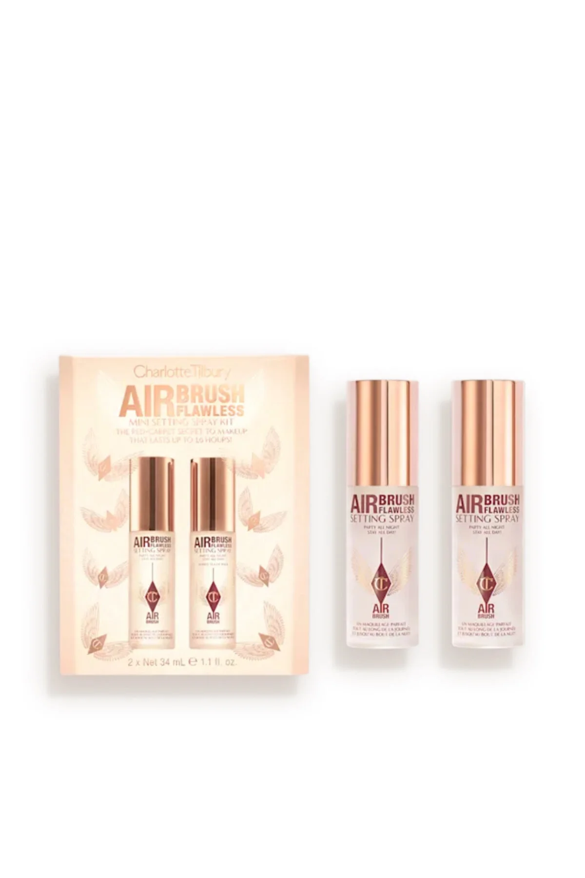 فیکس کننده آرایش کیت اسپری تنظیم مینی ایربراش بدون عیب و نقص اورجینال charlotte tilbury