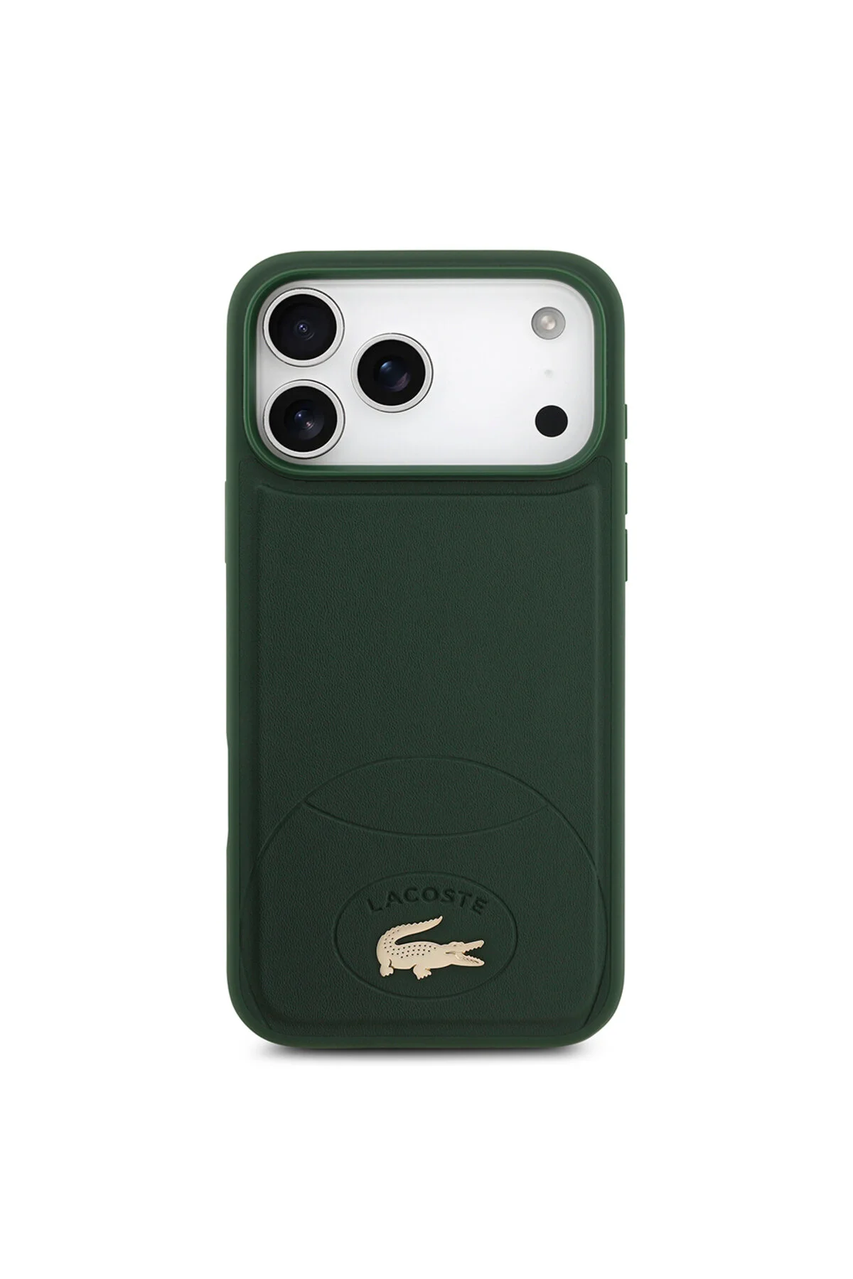 کاور و قاب سازگار با IPHONE 17 PRO MAX دارای مجوز M SAFE PU چرم طراحی شده فلزی پوشش سبز آرم اورجینال Lacoste