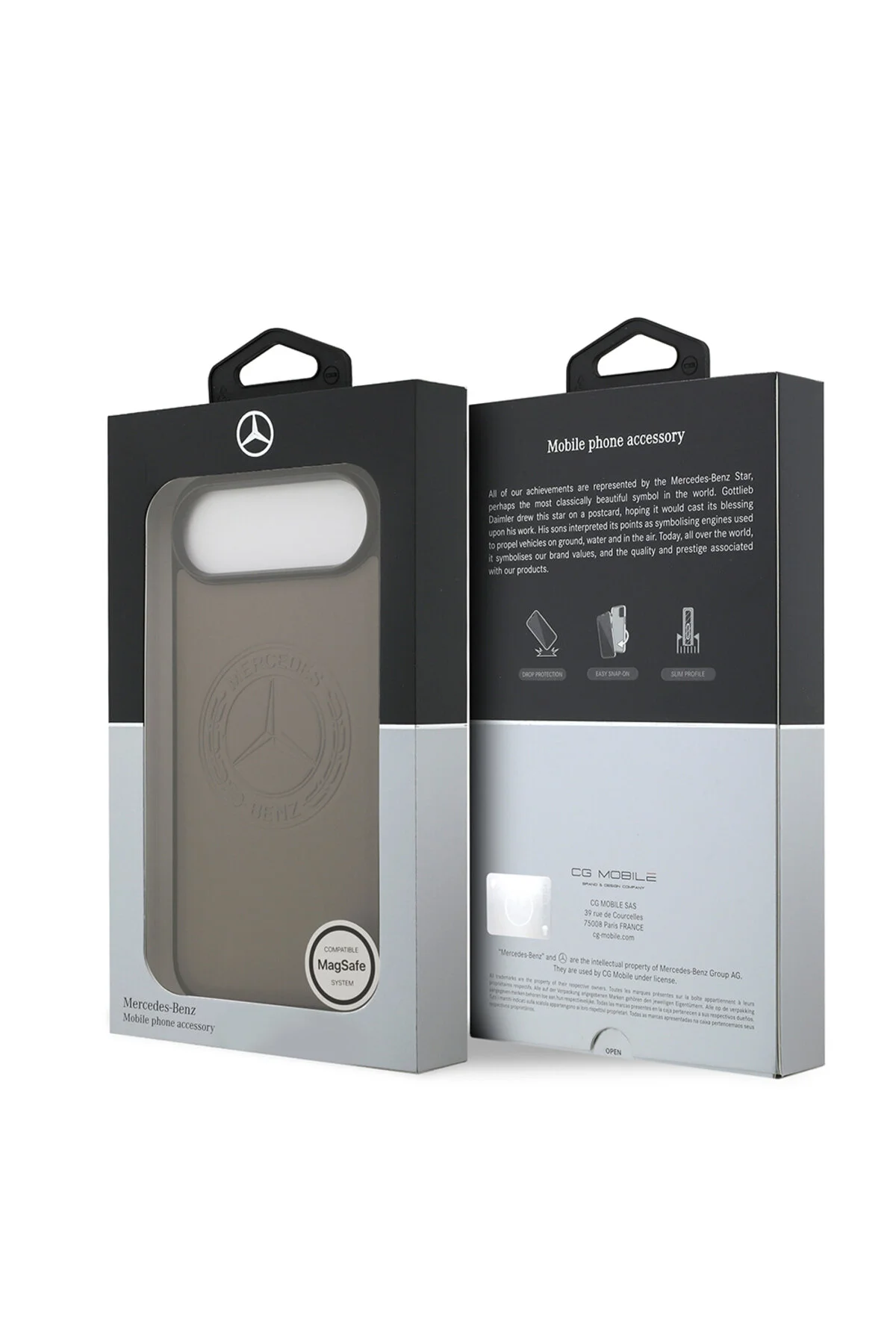 کاور و قاب سازگار با IPHONE 17 AIR دارای مجوز M SAFE چرم اصل نوستالژیک طرح قهوه ای Mercedes Benz