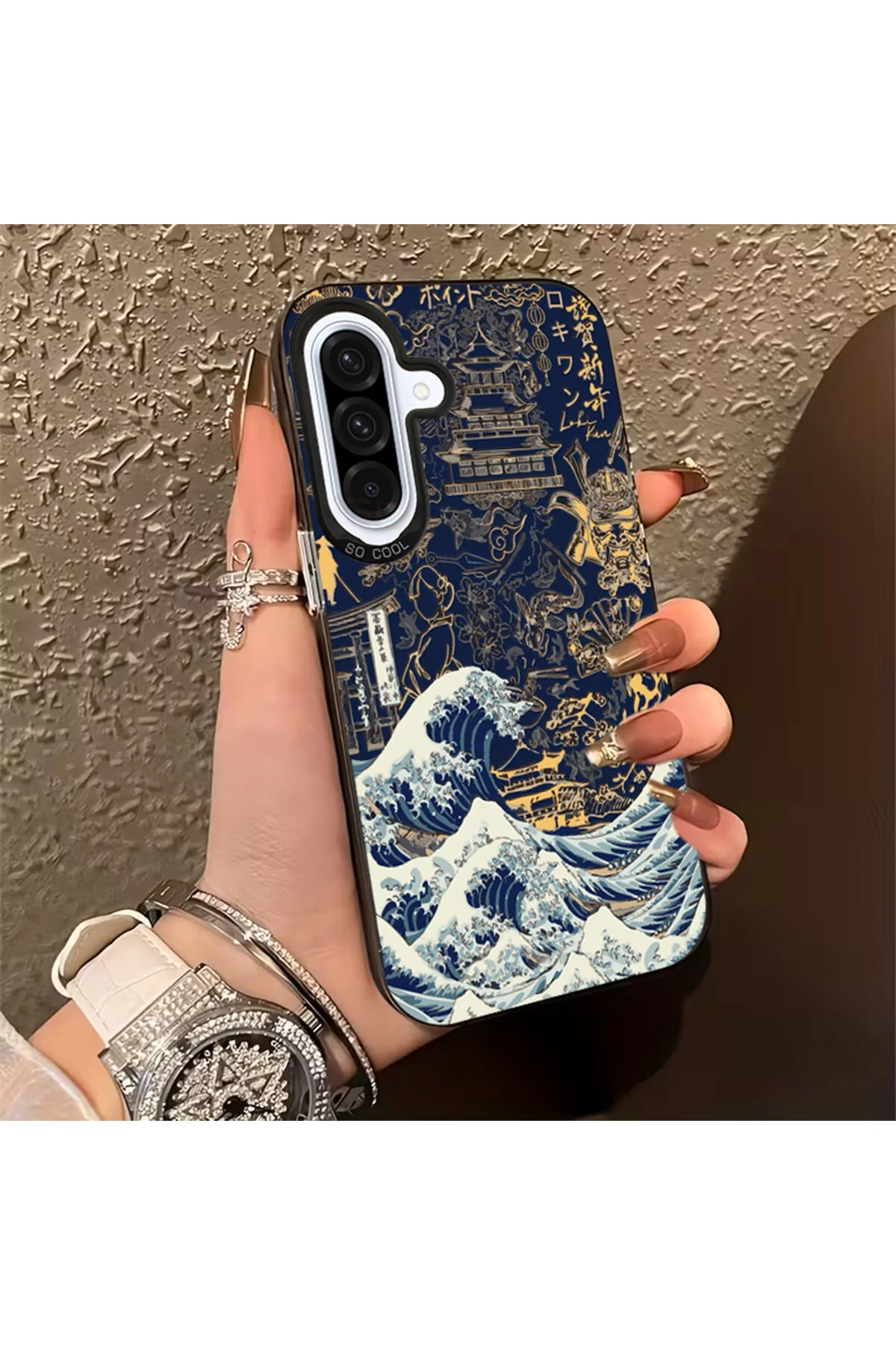 کاور و قاب گوشی لوکس SAMURAI'S WORDS PATTERN سازگار با SAMSUNG GALAXY A36 A56 Caseji