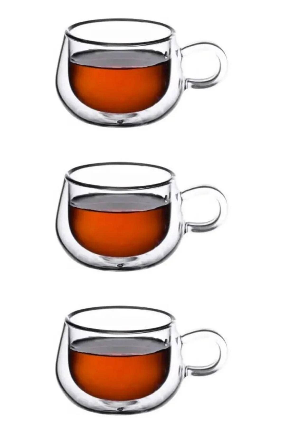 لیوان طراحی جدید دو شیشه ای با دسته 200 میلی لیتر فنجان NESKAFE چای 3 قطعه 2673 Kitchen Design Lab